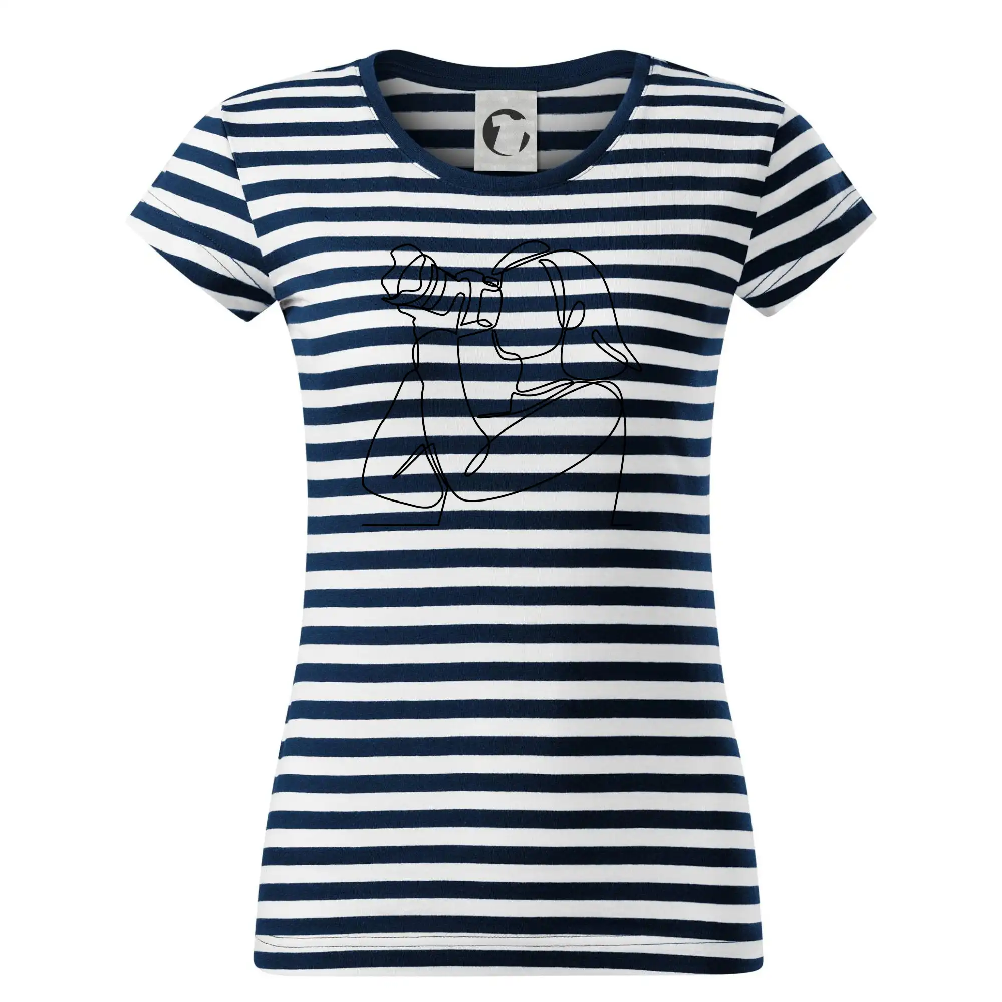 Fotografka stojící jedním tahem