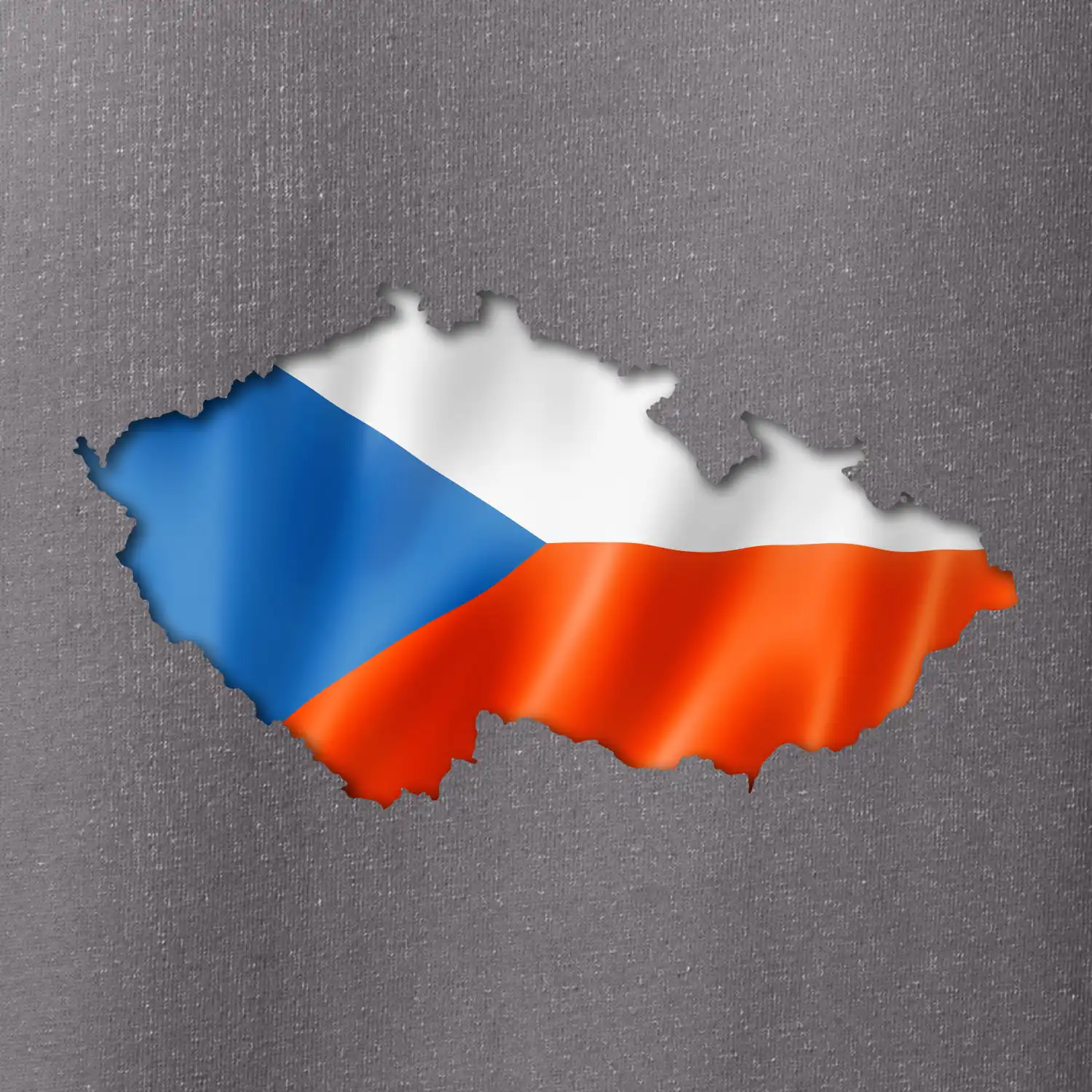 Česká vlajka v obrysu republiky