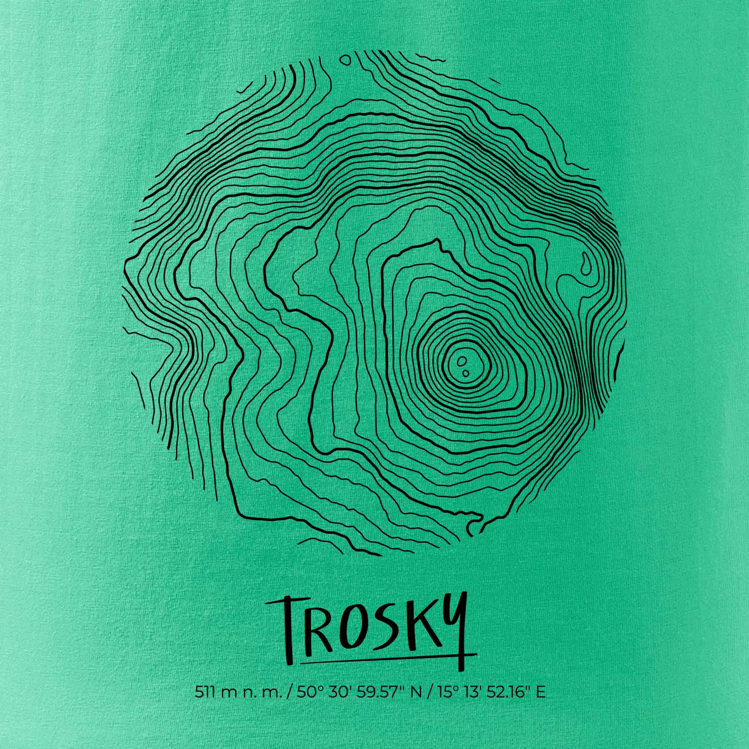 Trosky - vrstevnice v kruhu
