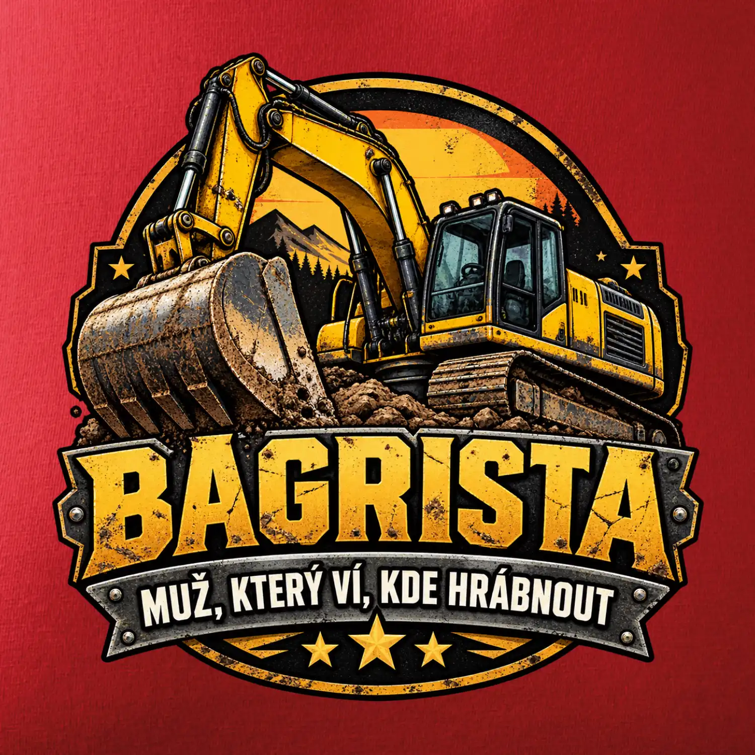 Bagrista muž který ví kde hrábnout