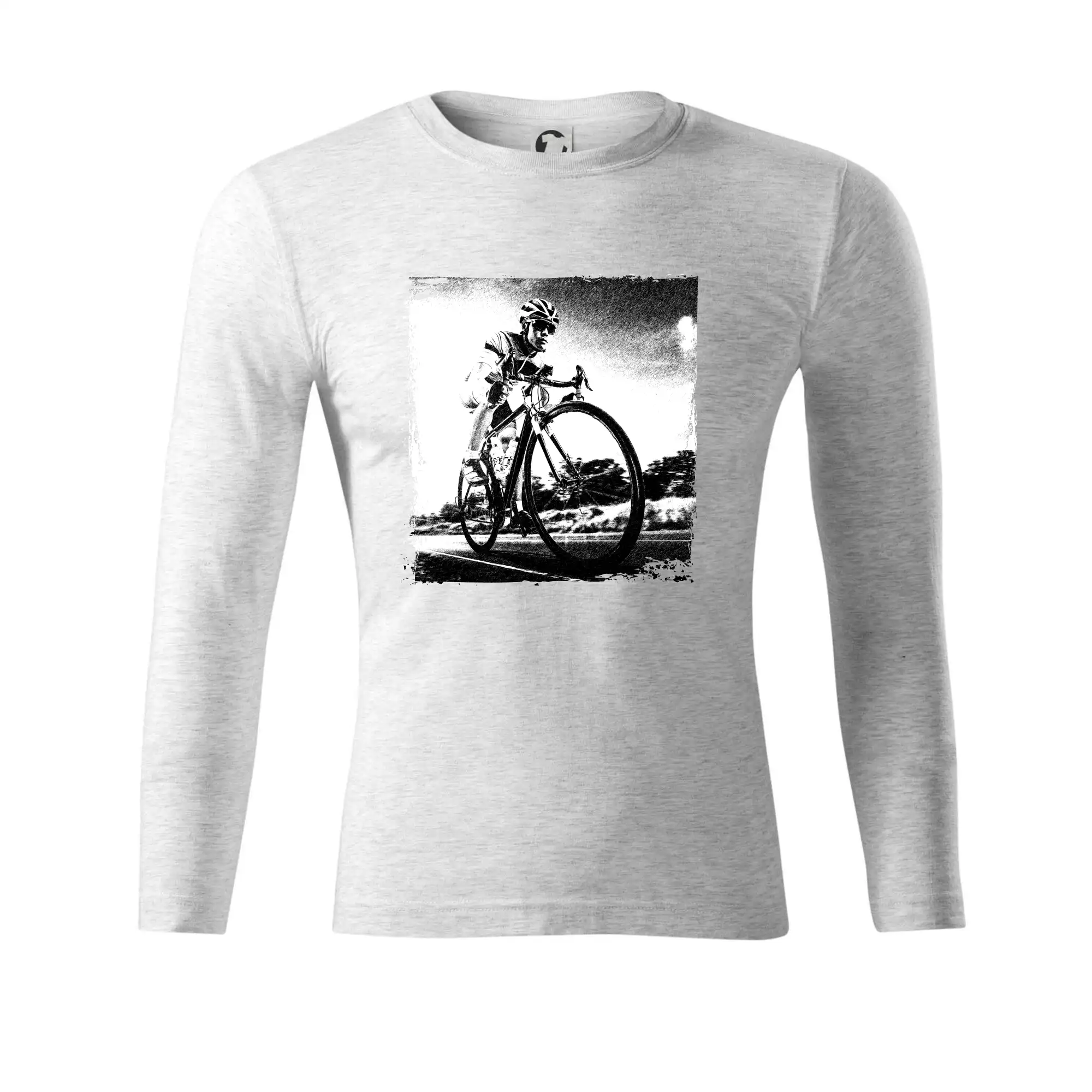 Cyklista černobílá cesta