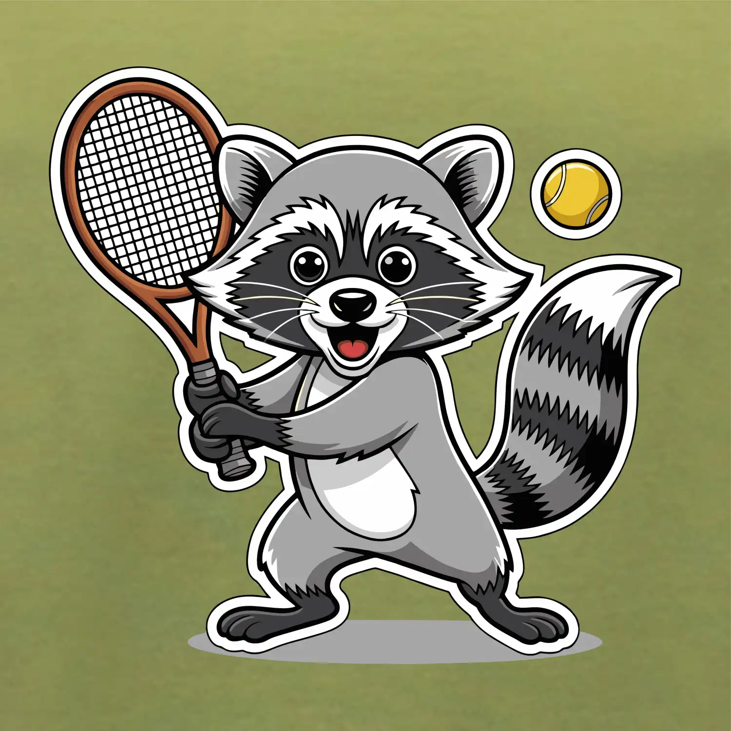 Mýval hraje tenis kreslený
