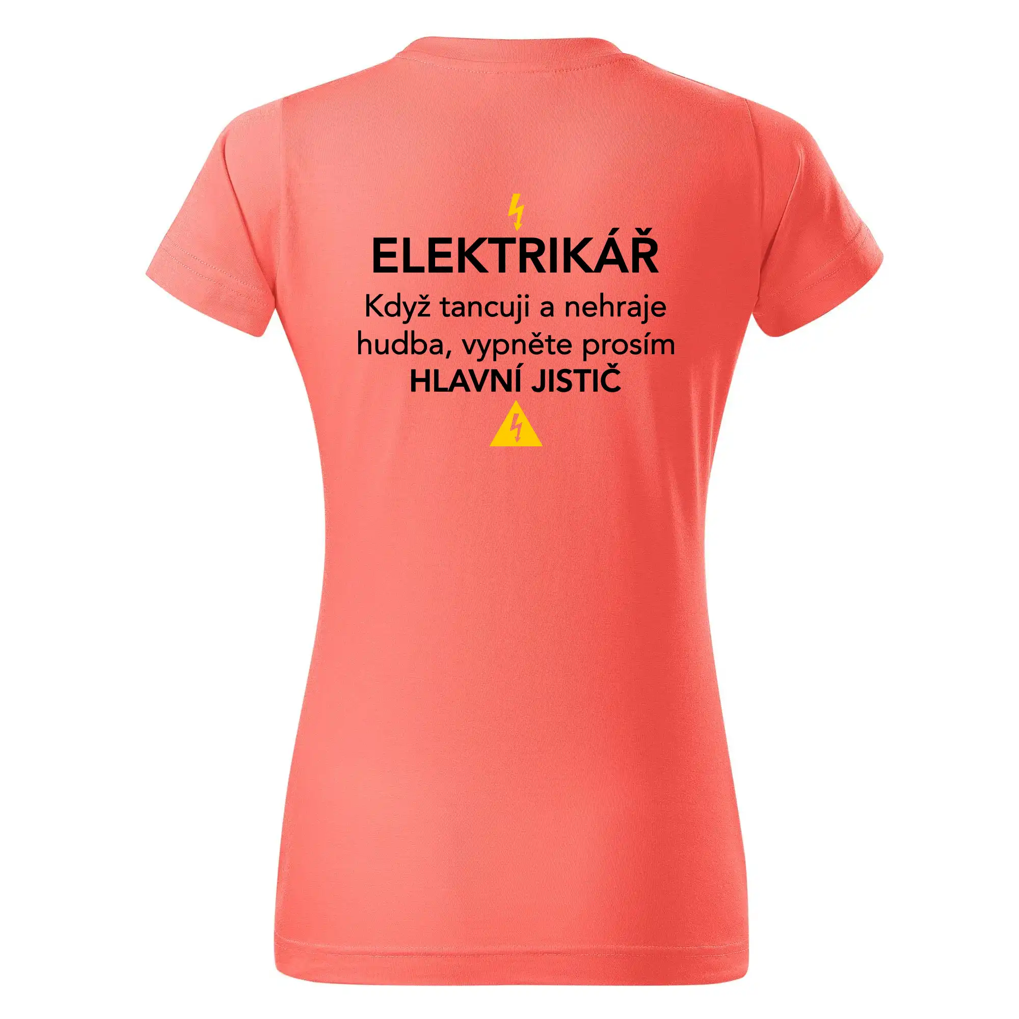 Elektrikář - hlavní jistič - Nápis na zádech