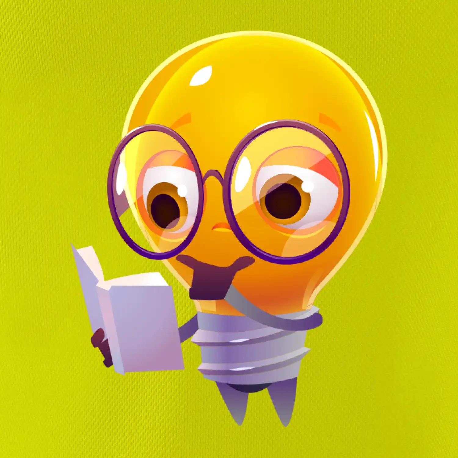 Žárovka přemýšlí nad knihou