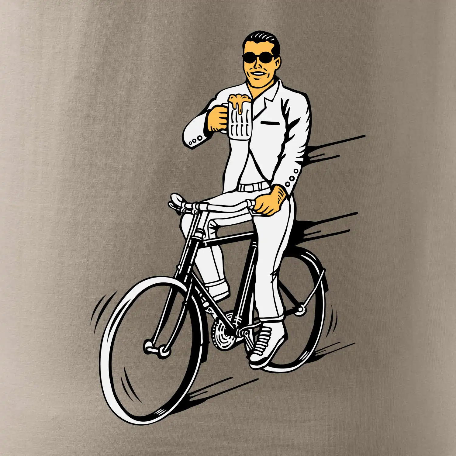 Gentleman na kole s pivem