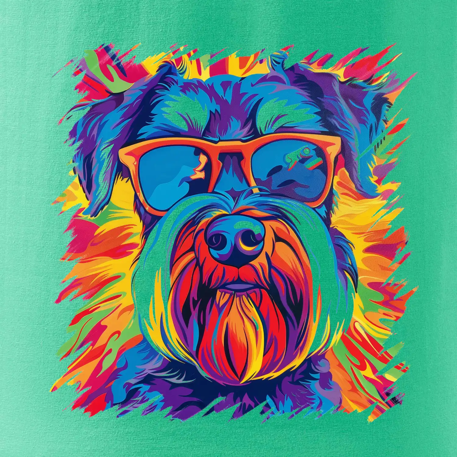 Knírač barevný styl 70s