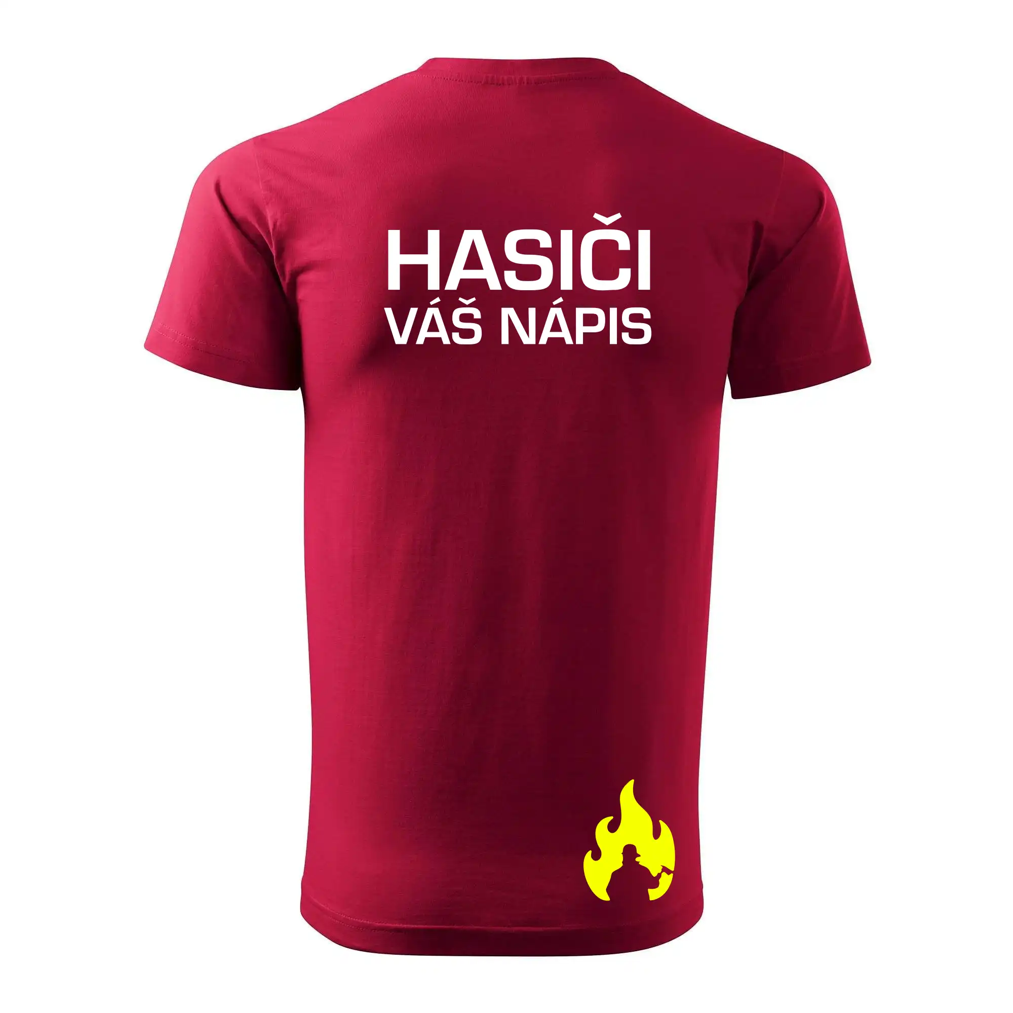 Hasič stojící - nápis hasiči - Velký nápis  na zádech