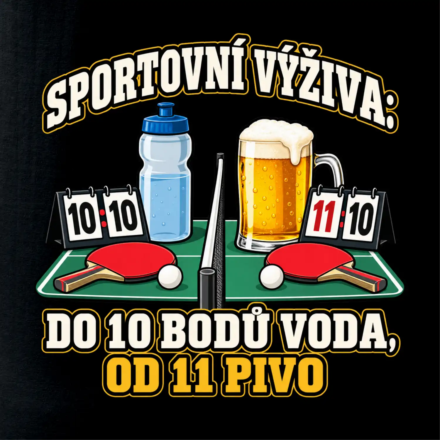 Sportovní výživa -  do 10 bodů voda, od 11 pivo