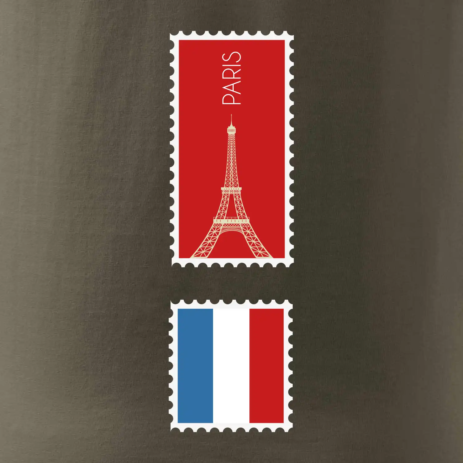 Paříž známka barevná