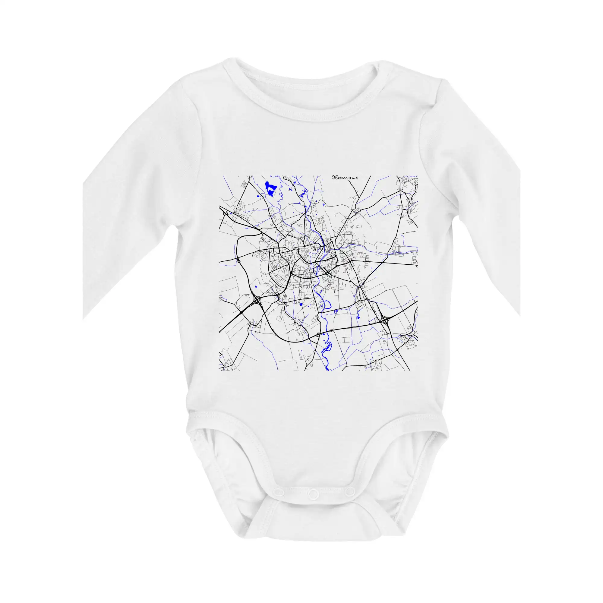 Olomouc - Mapa s vodními toky