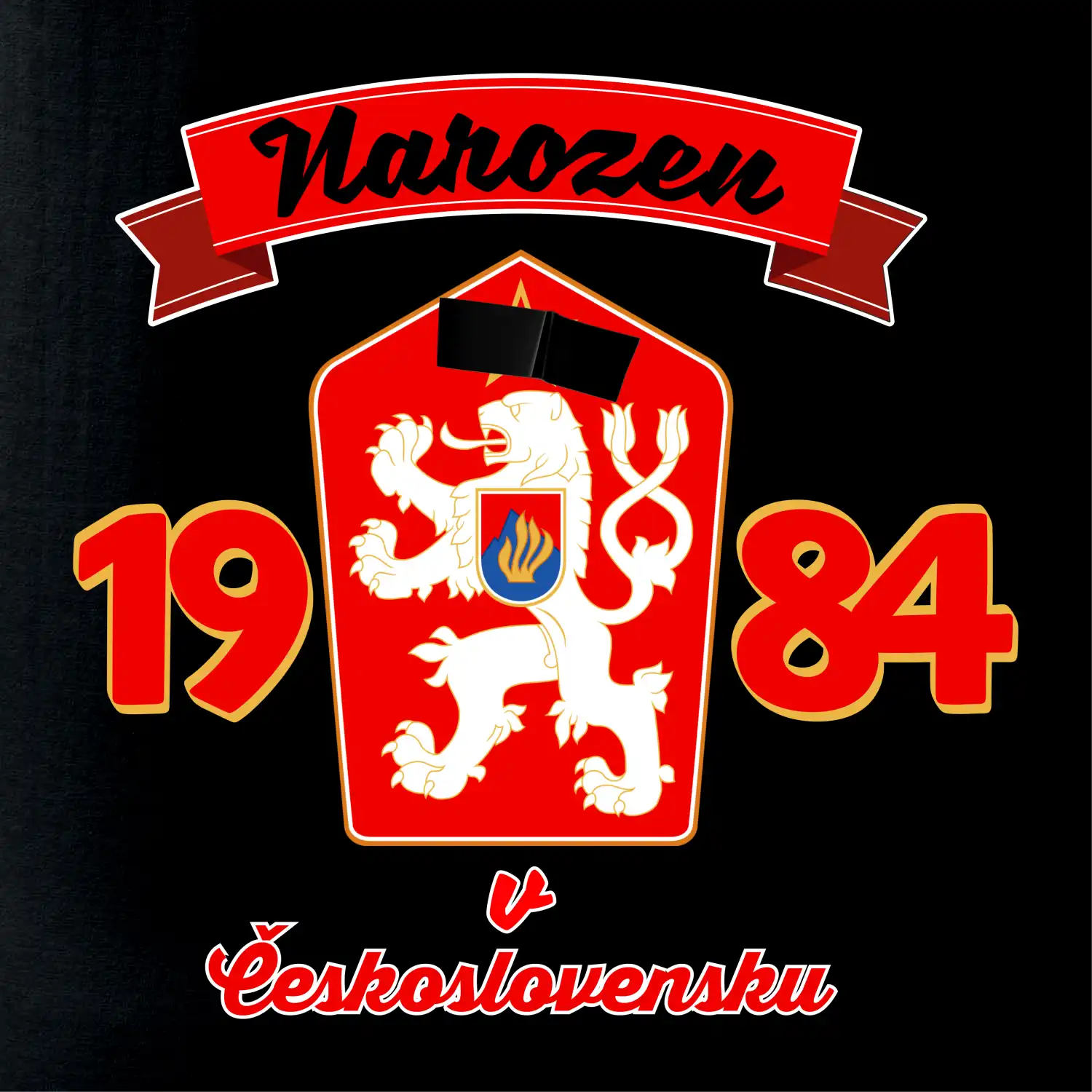 Narozen v Československu - Přelepený znak 1984