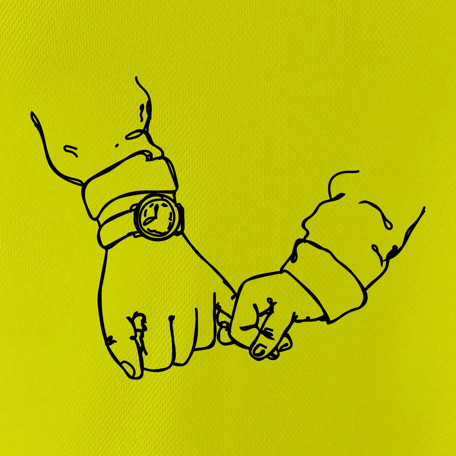 Táta a syn ruce obrys