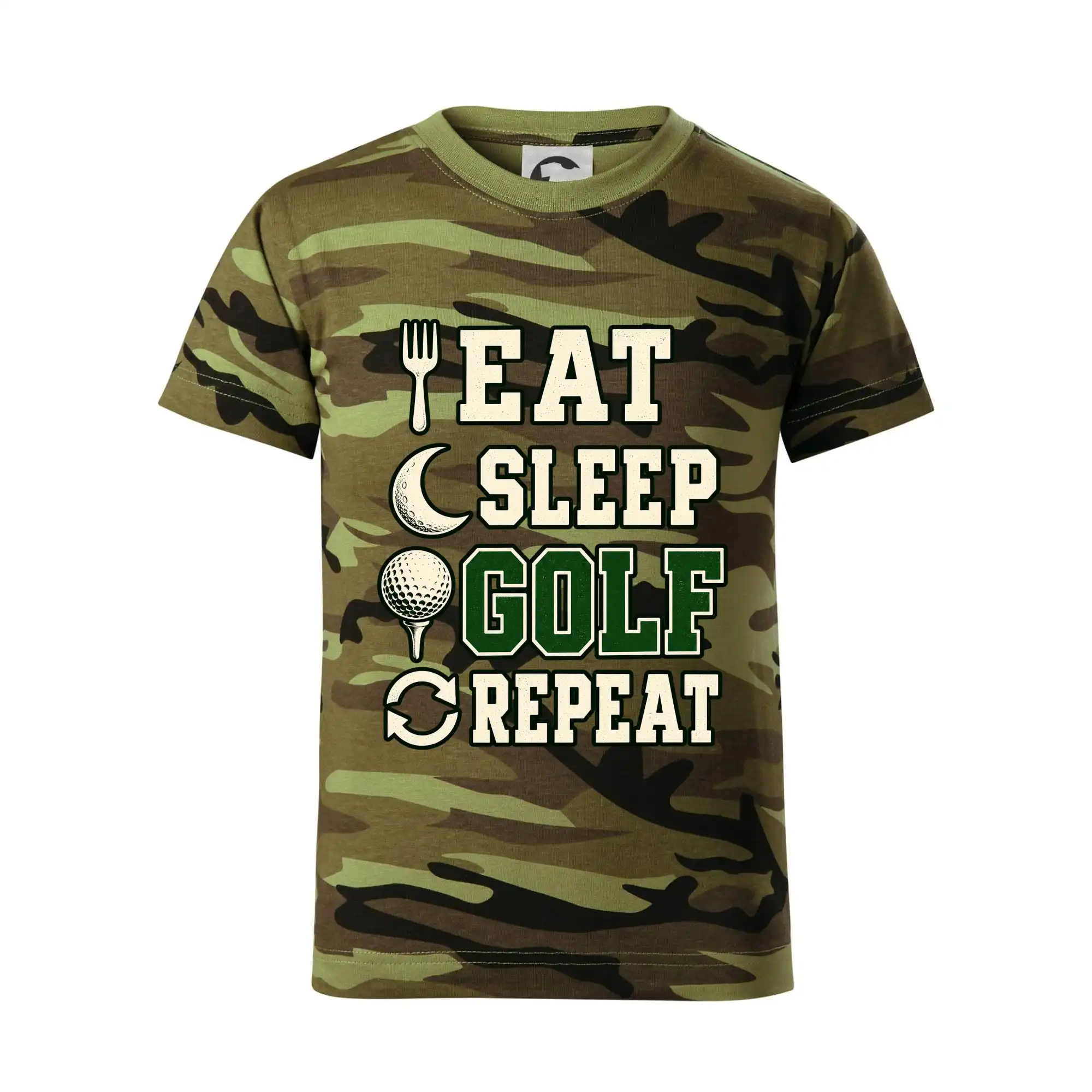Eat sleep golf repeat typografie