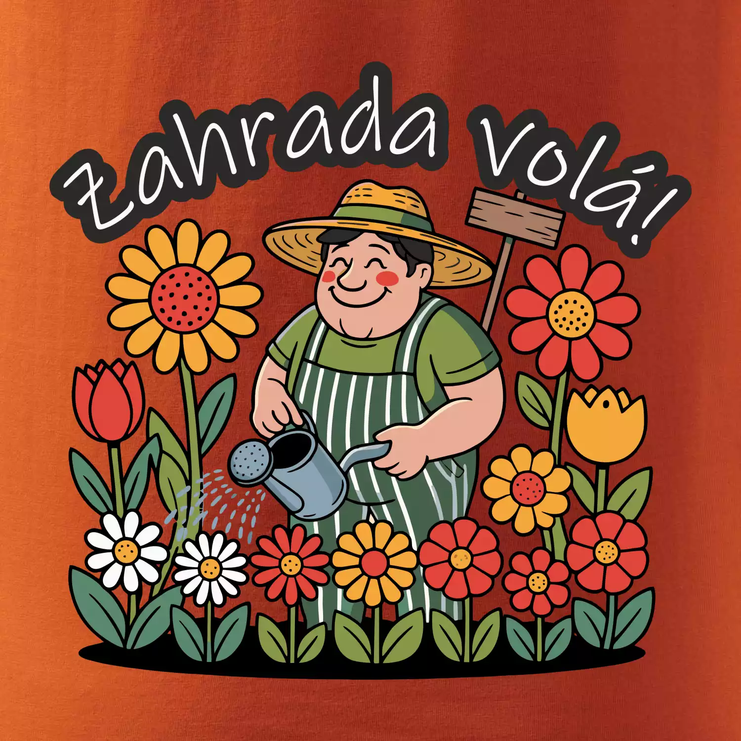 Zahrada volá - zahradník a slunečnice