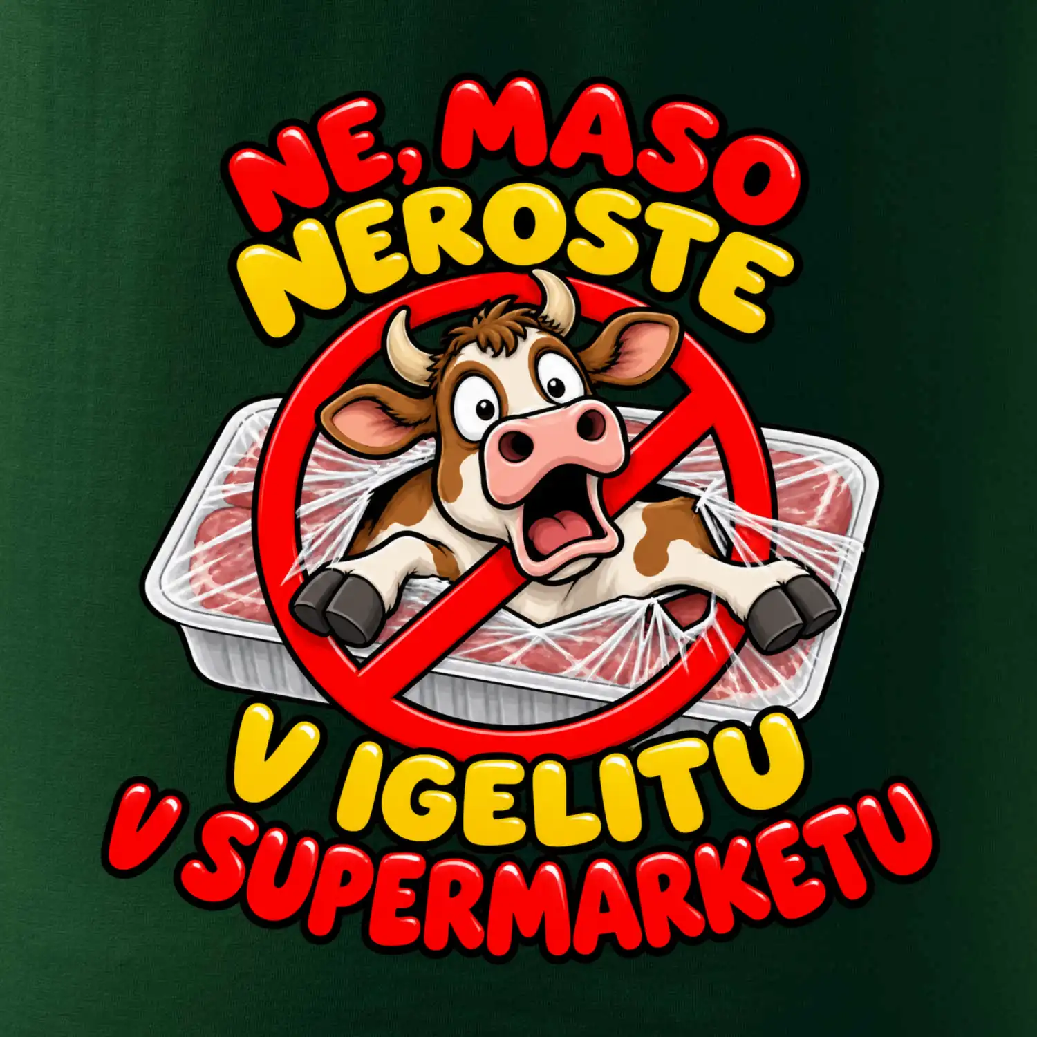 Maso neroste v igelitu v supermarketu