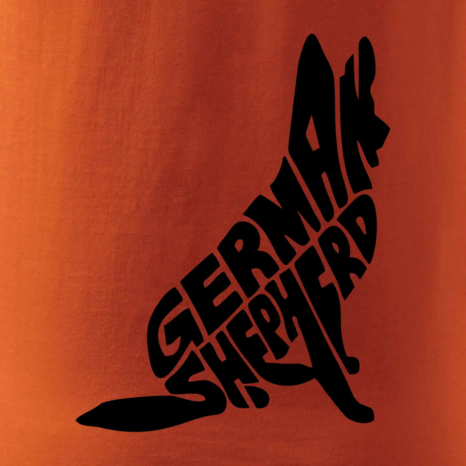 Německý ovčák sedící napis