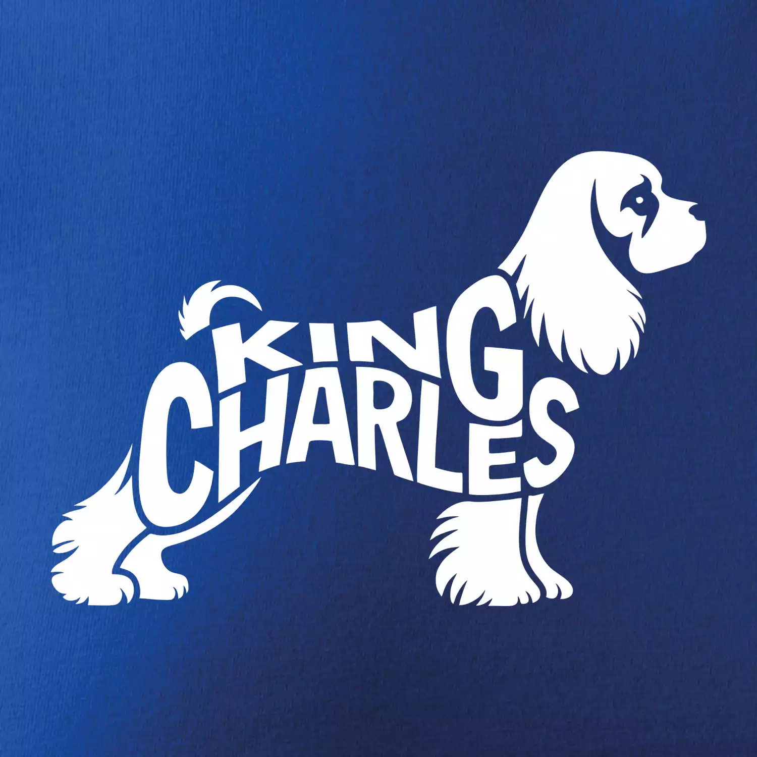 Kavalír king Charles španěl nápis v těle