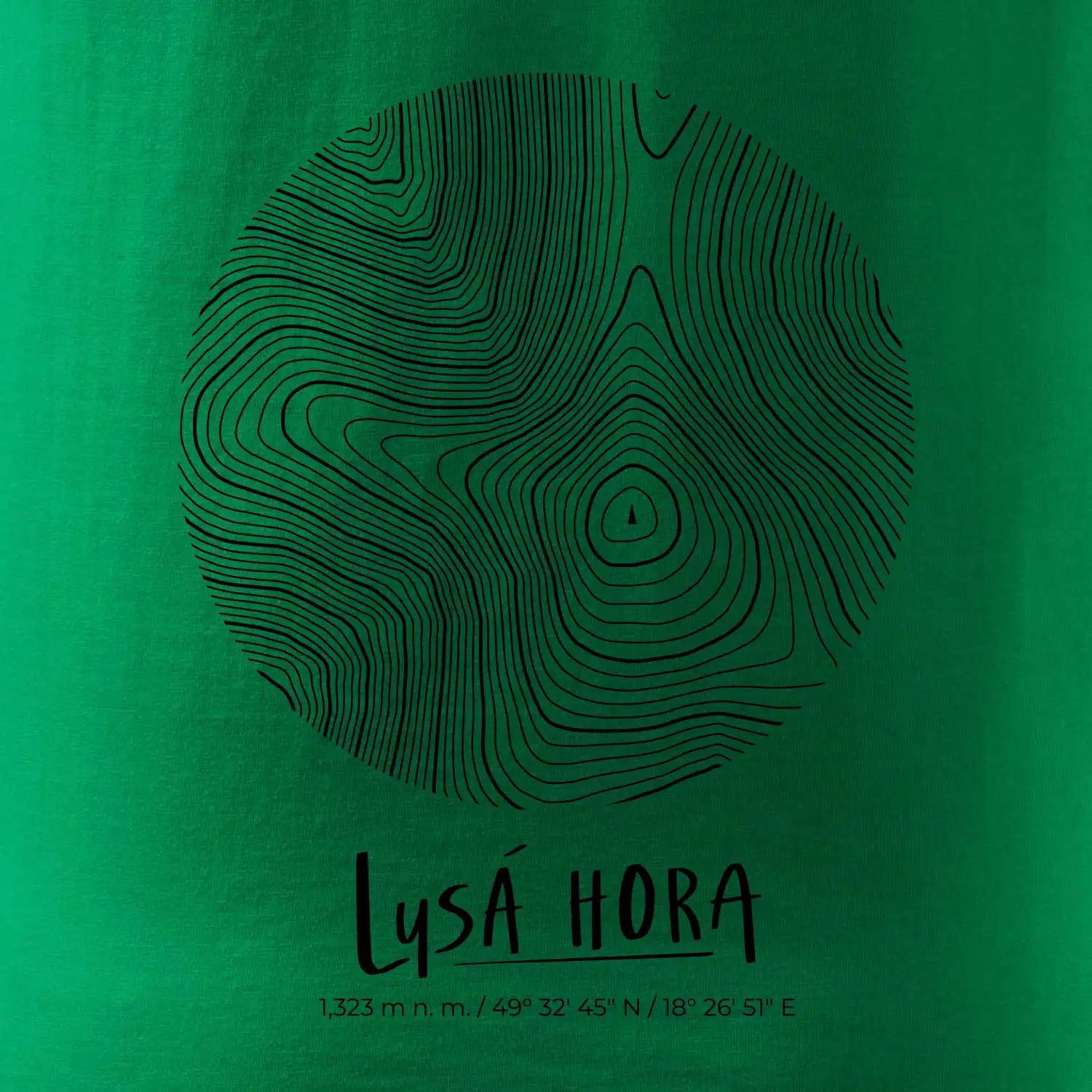 Lysá hora - vrstevnice v kruhu