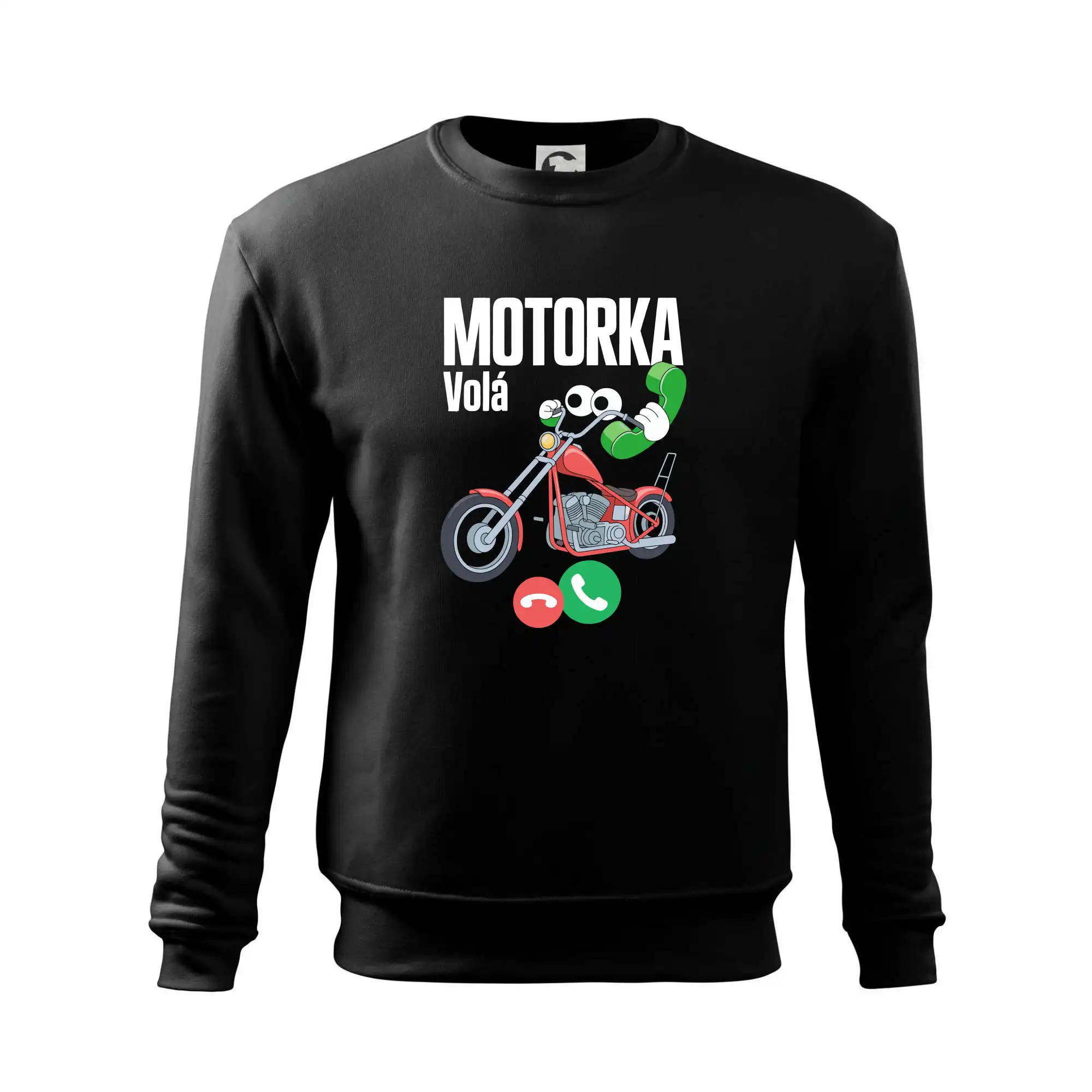 Karikatura motorka chopper volá