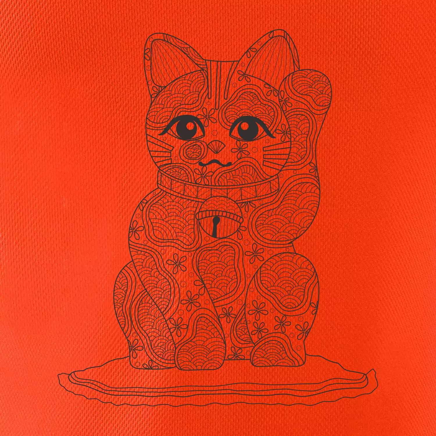 Kočka mávající mandala