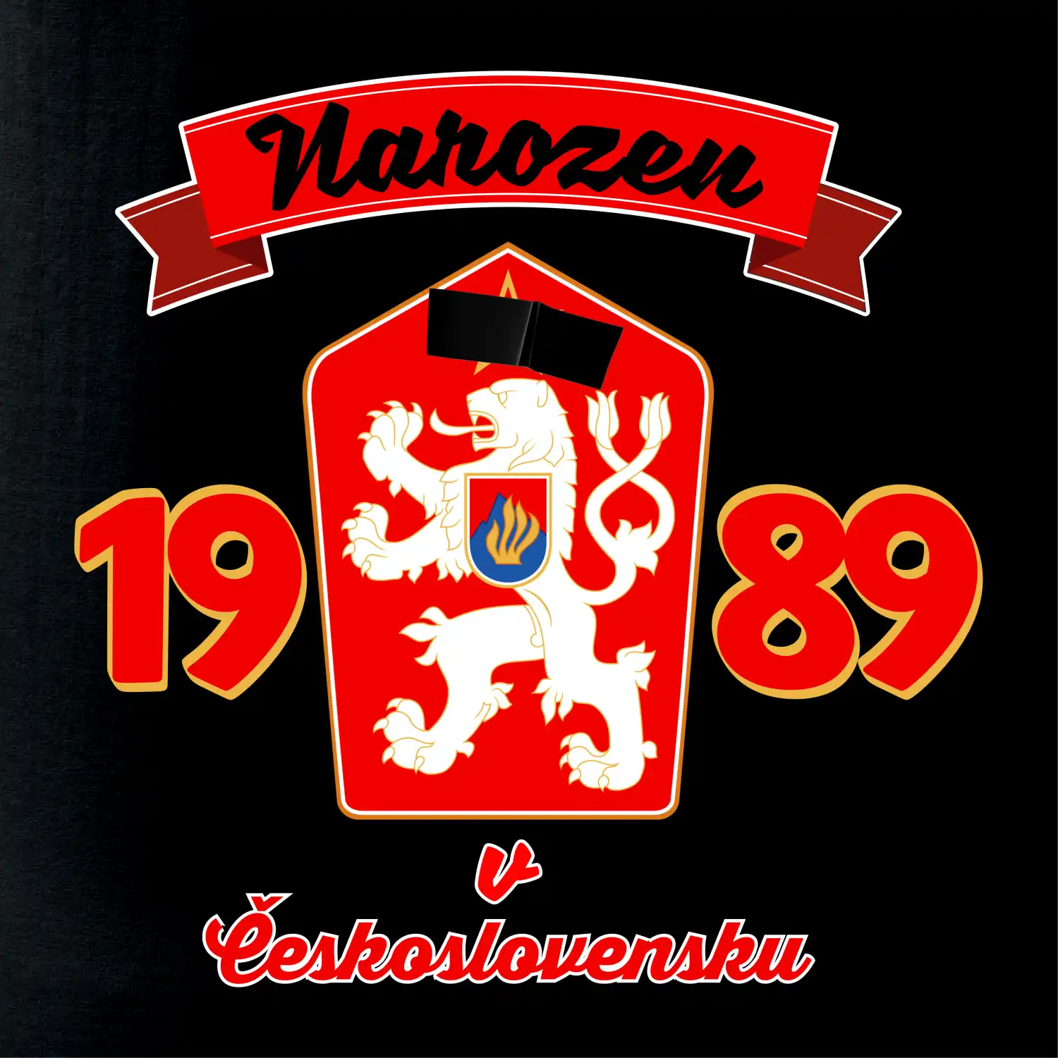 Narozen v Československu - Přelepený znak 1989