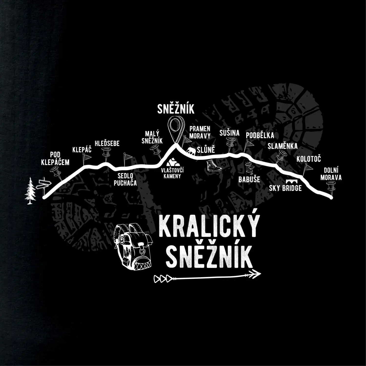 Profil kopců - Kralický Sněžník