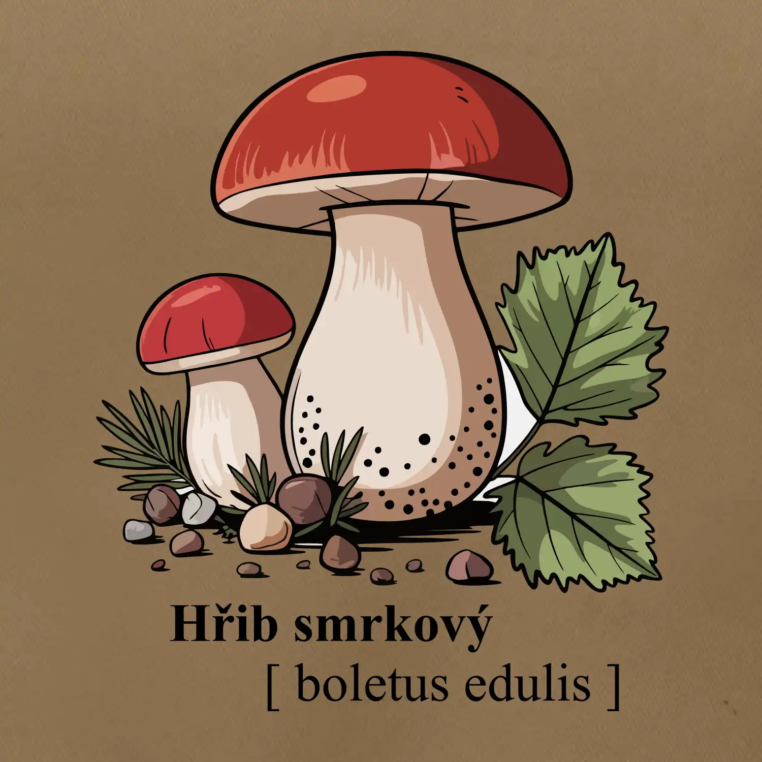 Hřib smrkový - Boletus edulis kreslený