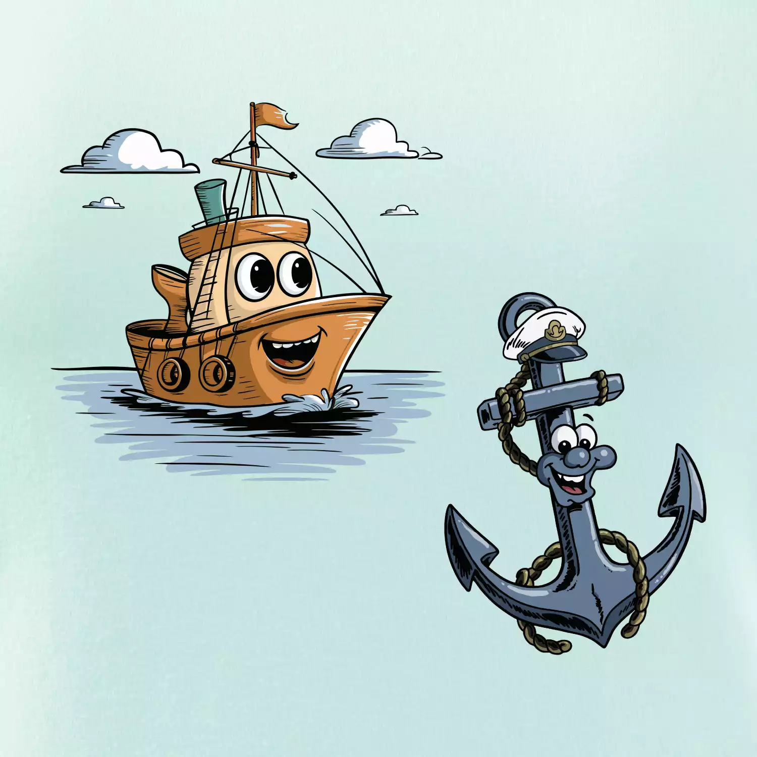 Parové triko - Loď a kotva