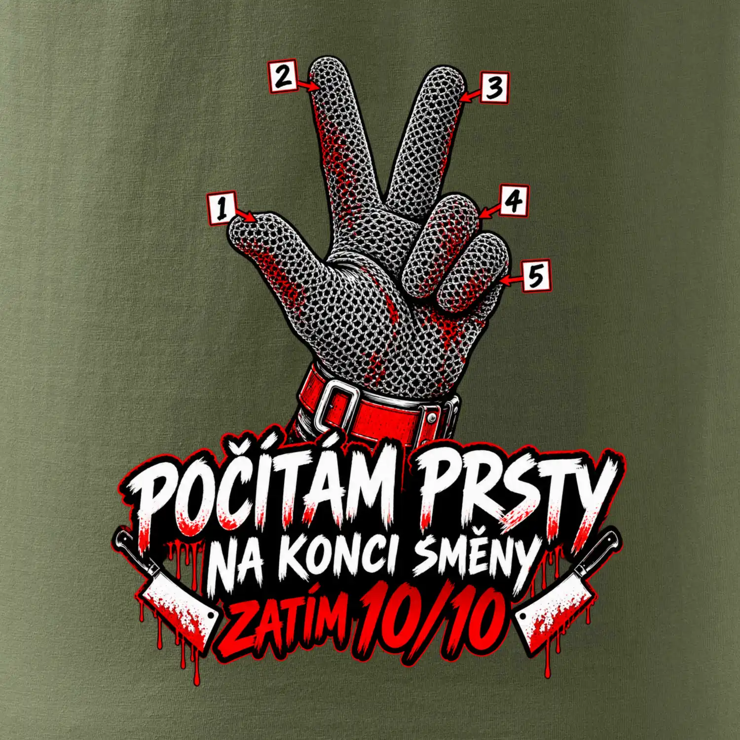 Řezník počítám prsty na konci směny