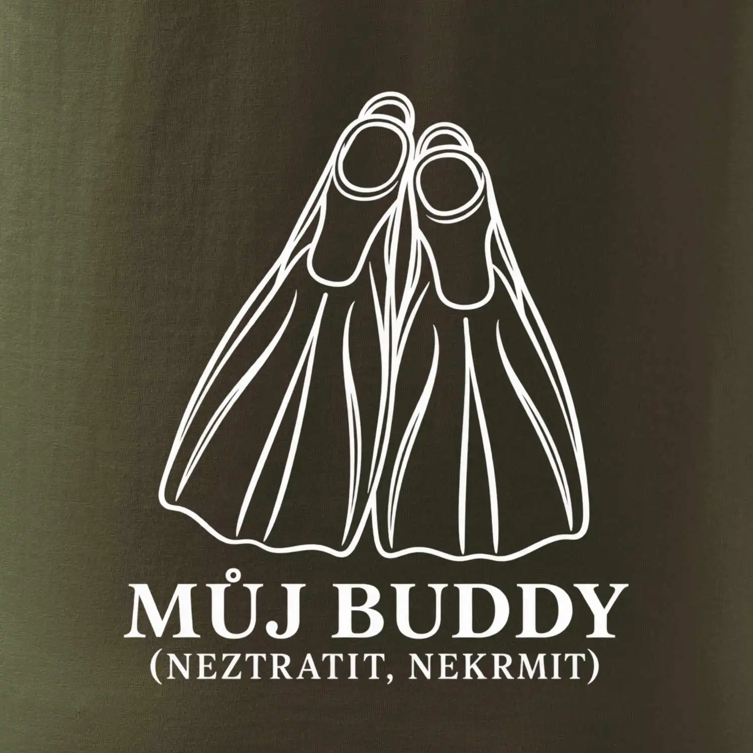 Můj buddy dvě překřížené potápěčské ploutve