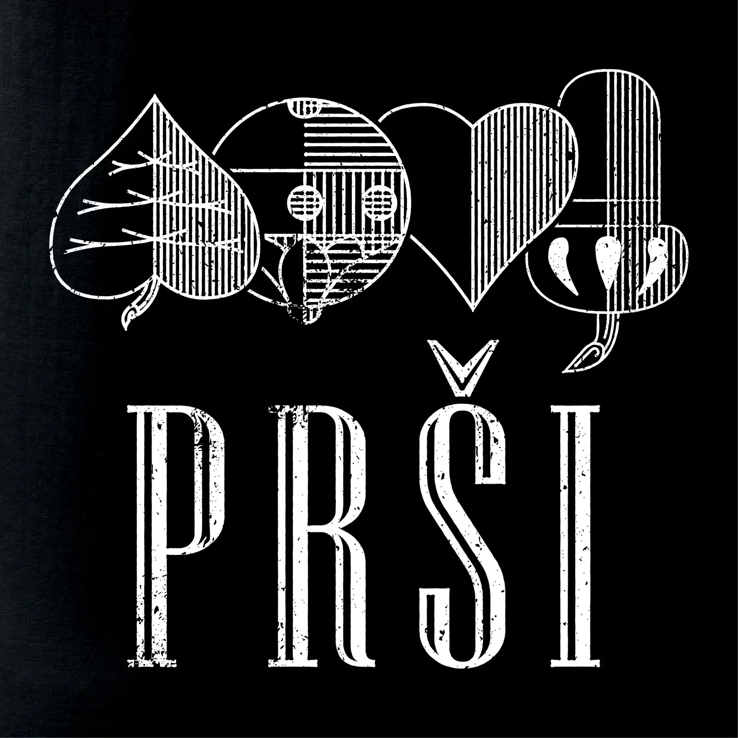 Prší - nápis