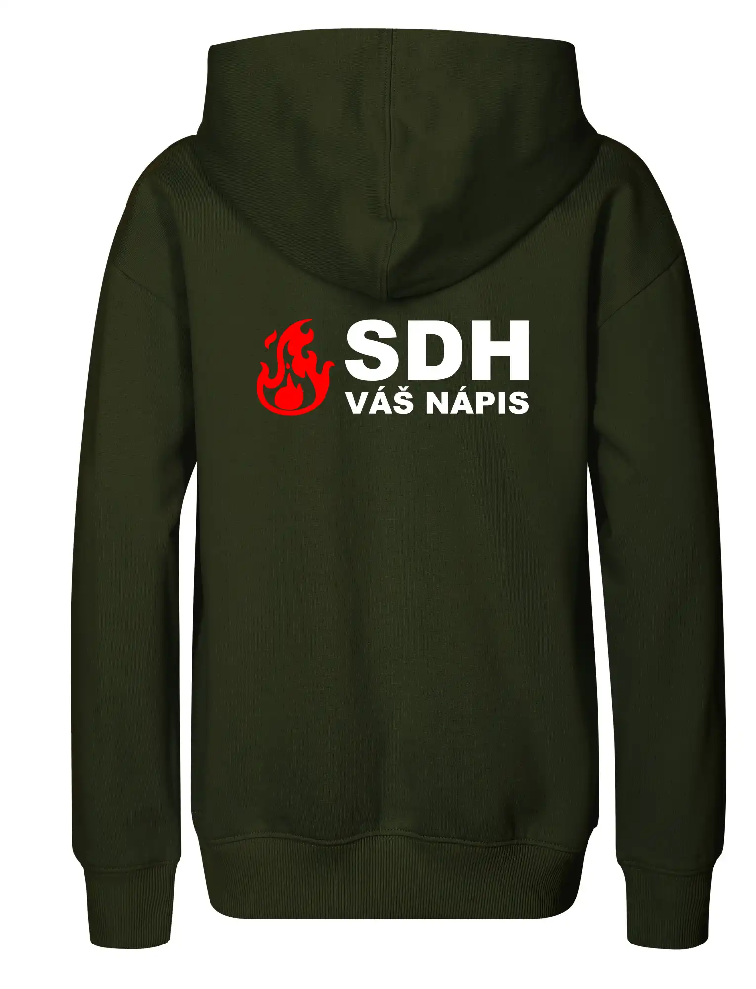 SDH nápis (oheň, název sboru - vlastní nápis)