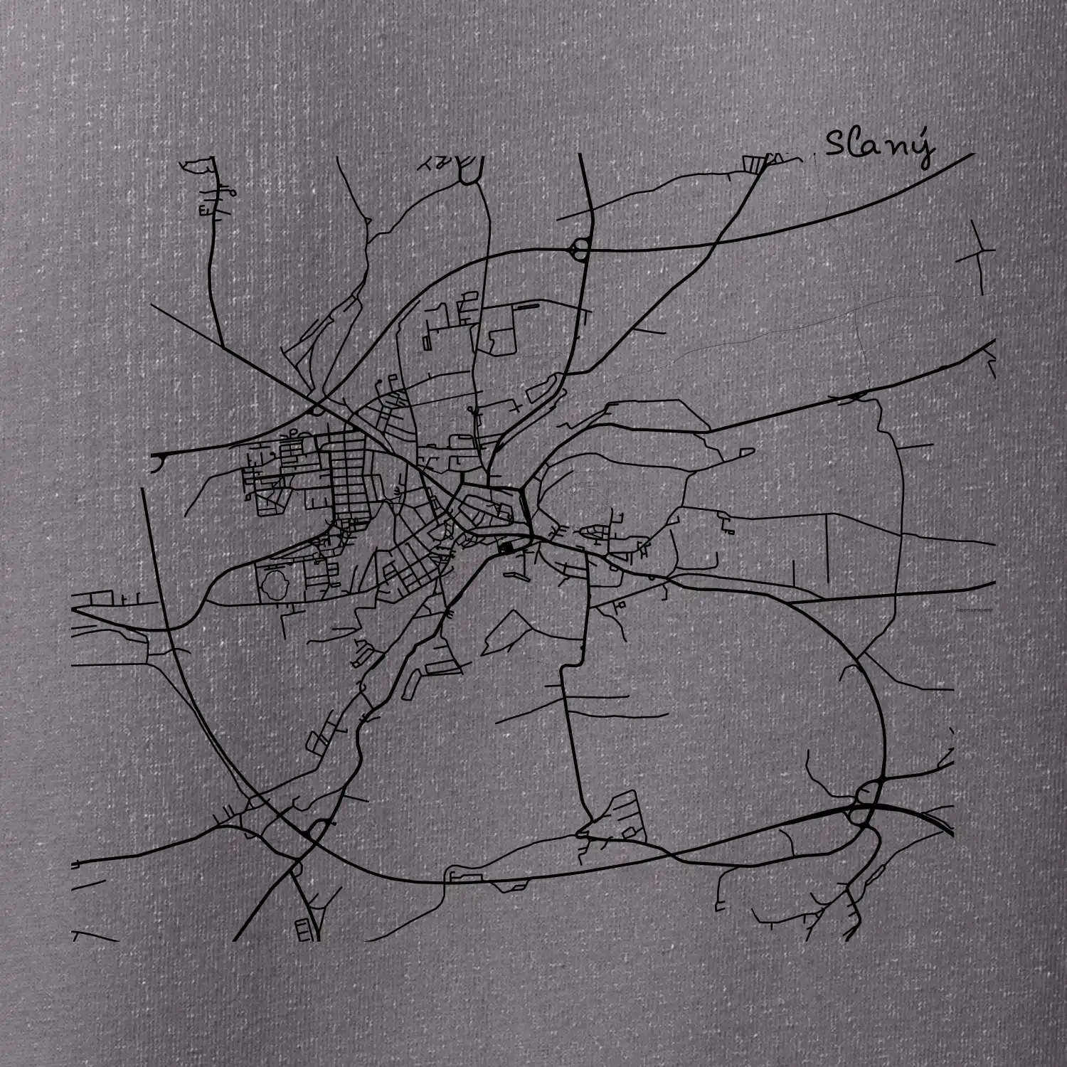 Mapy měst černobílé Slaný