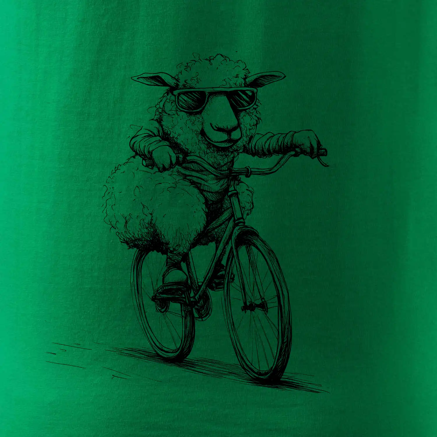 Ovce s brýlemi na kole