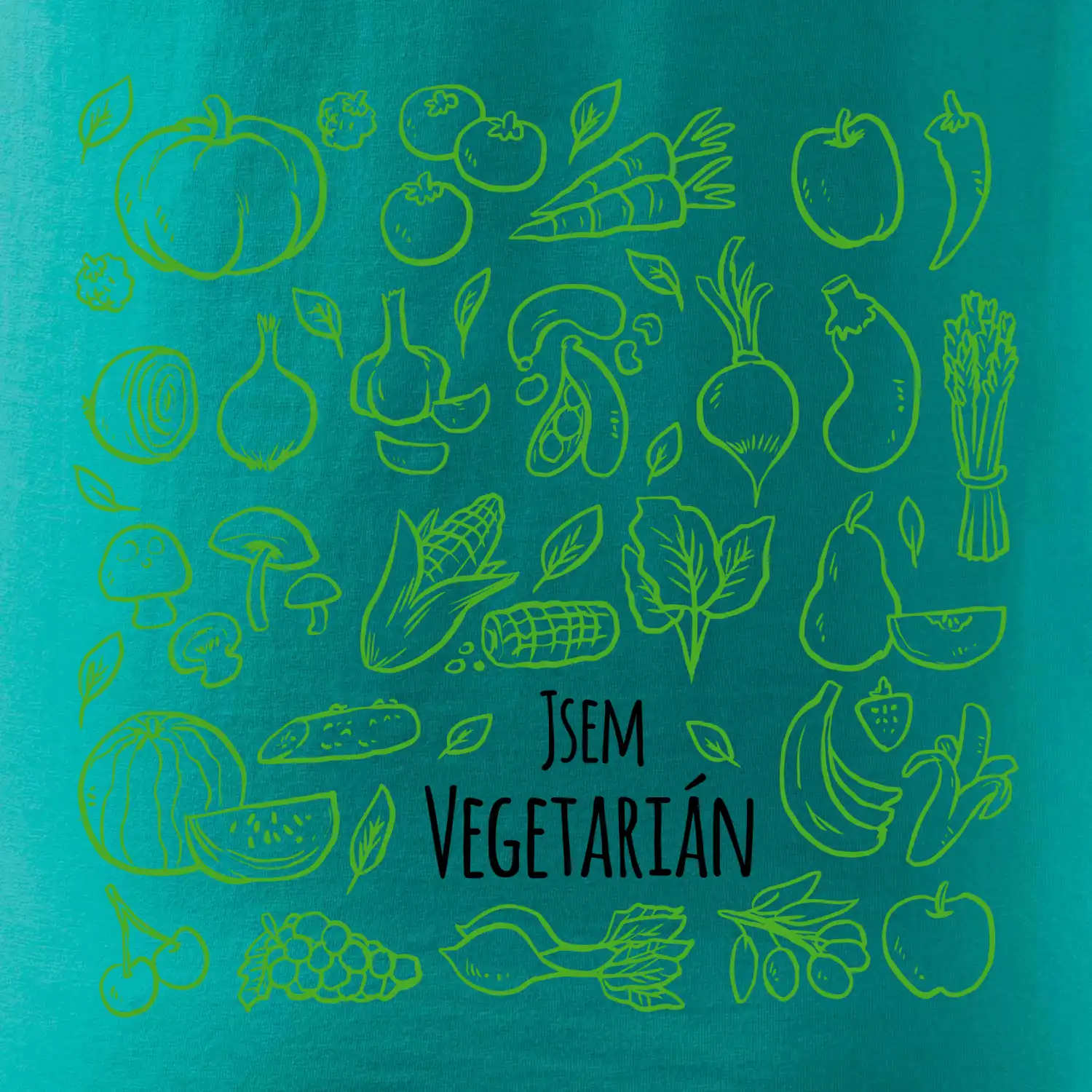 Jsem vegetarián - zelenina ve čtverci