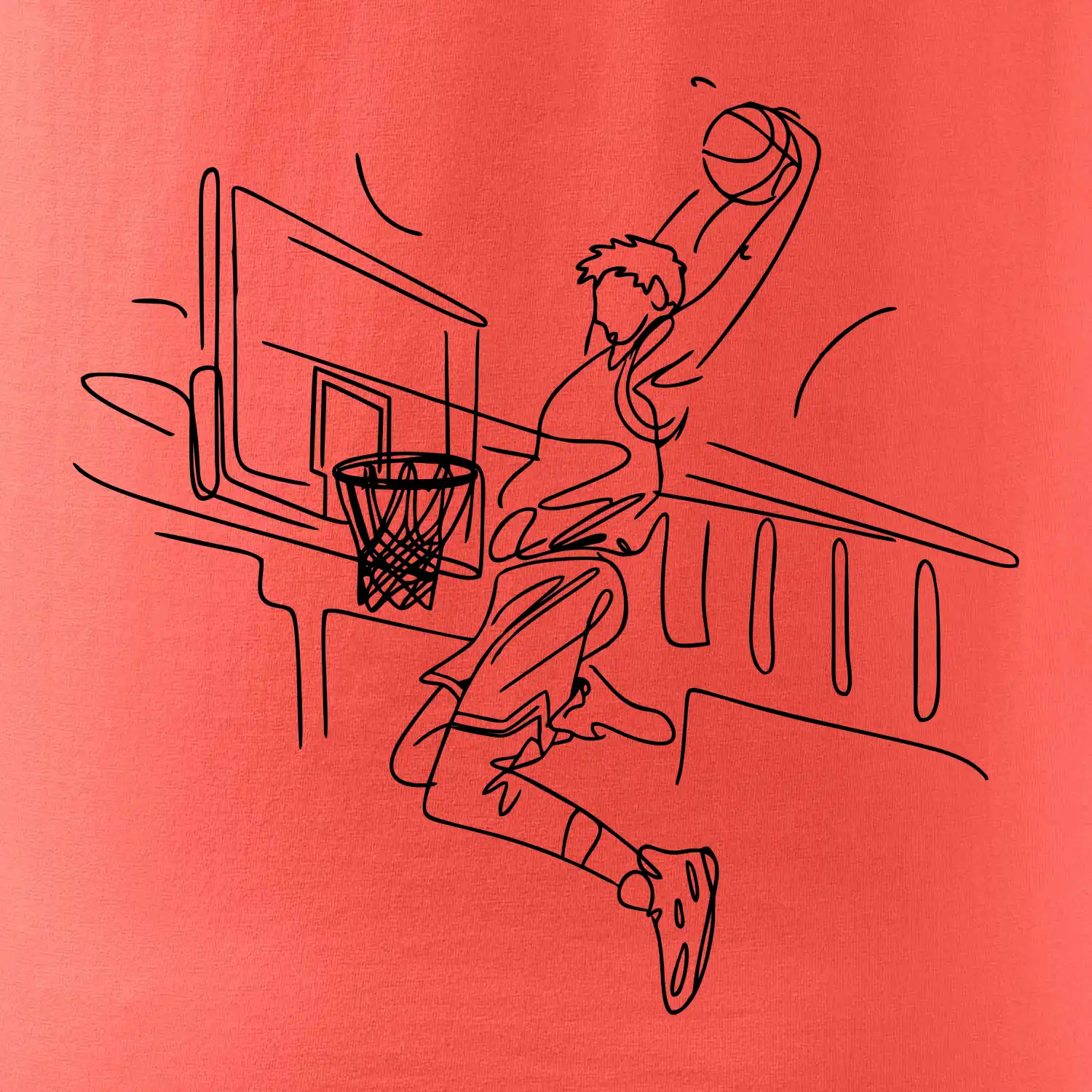 Basketbalista jedním tahem - výskok