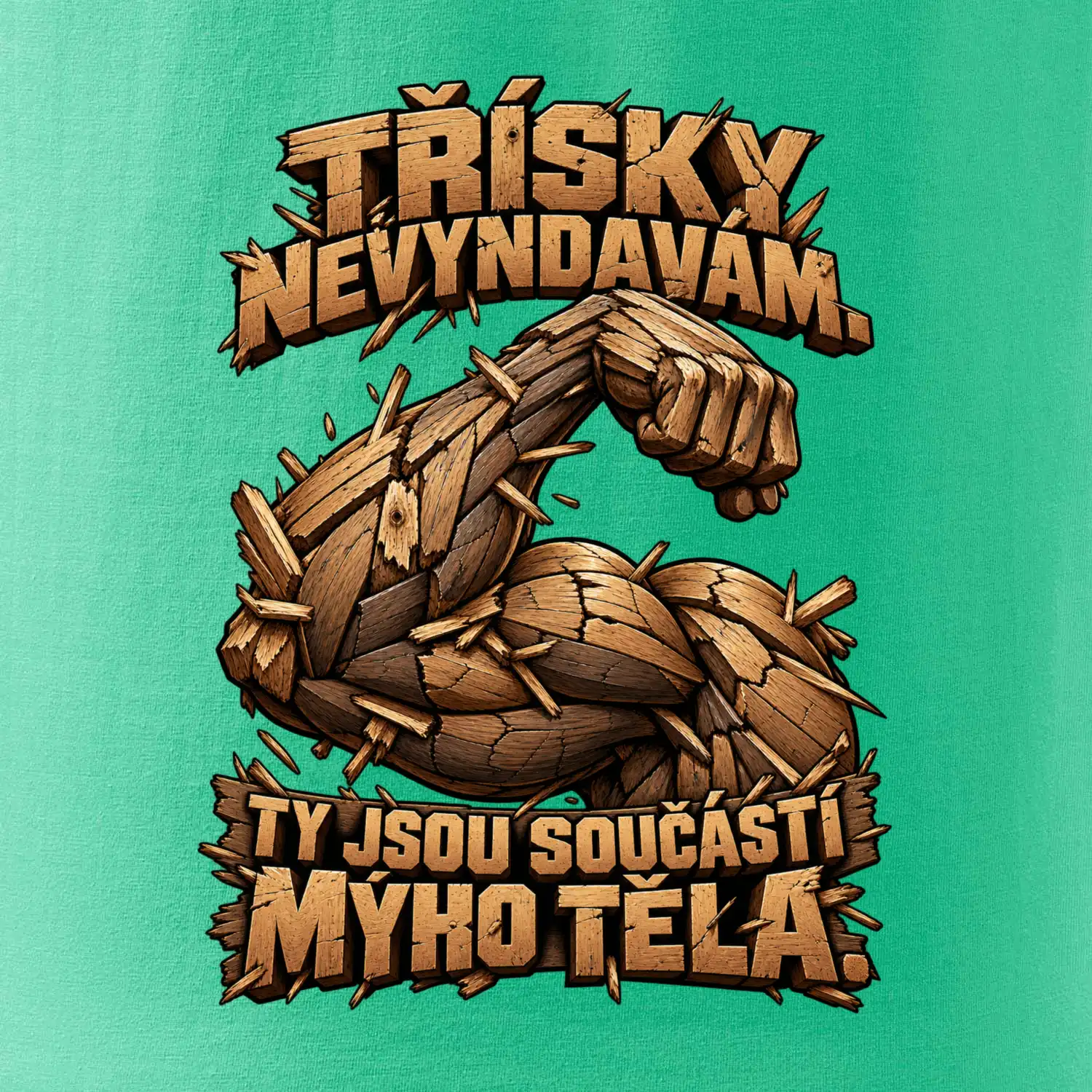 Třísky nevyndavám ty jsou součástí mýho těla - dřevěná paže
