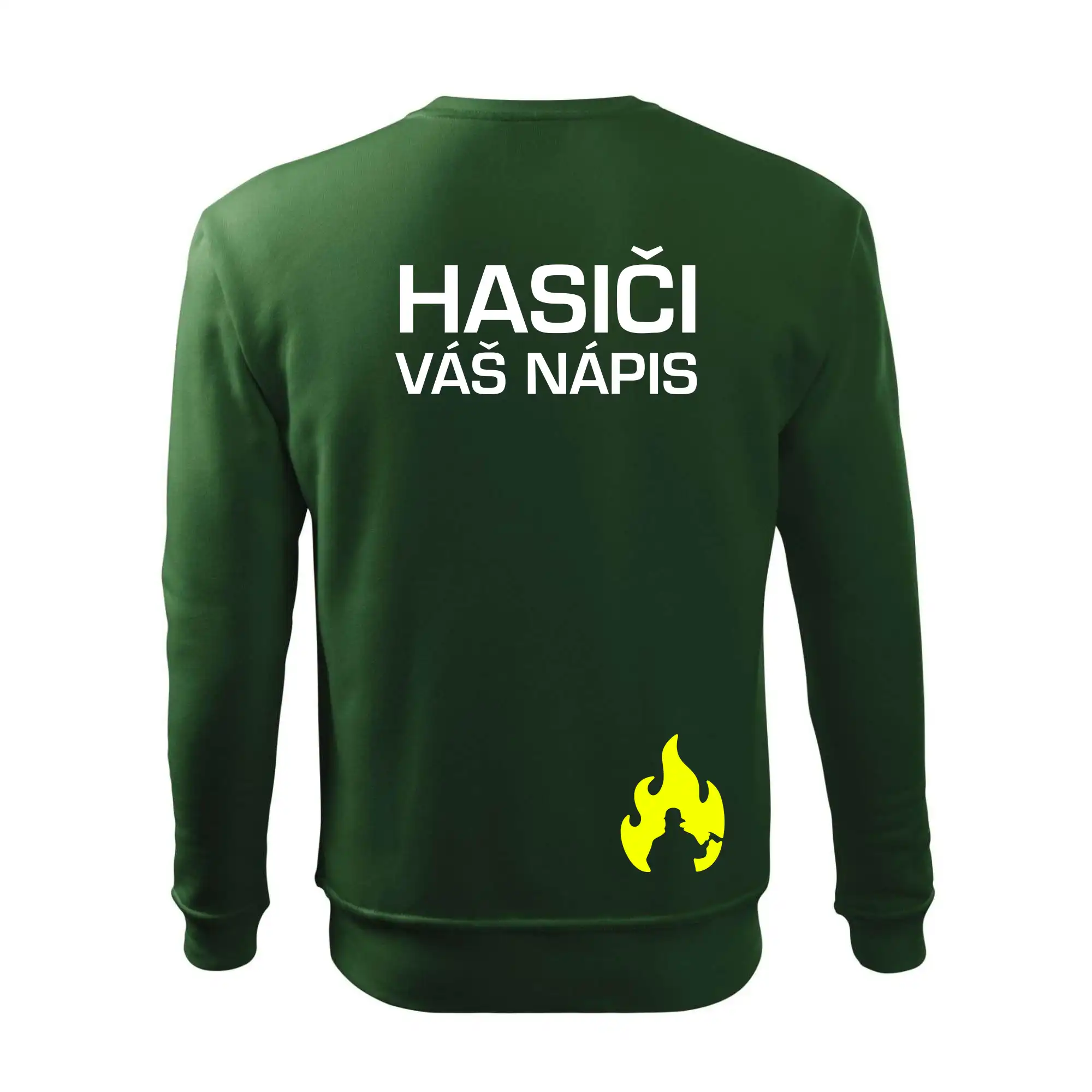 Hasič stojící - nápis hasiči - Velký nápis  na zádech