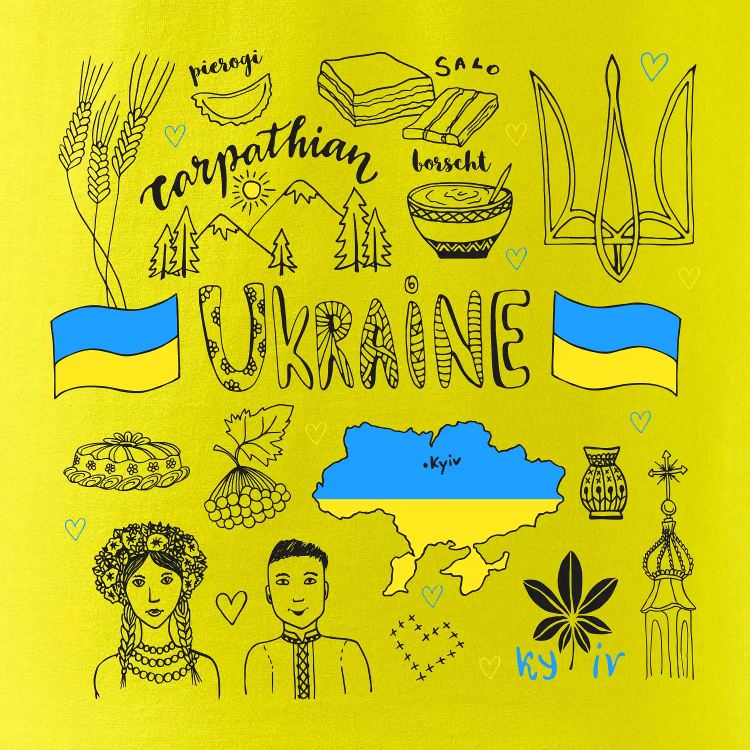 Ukrajina folklor - kreslené obrázky