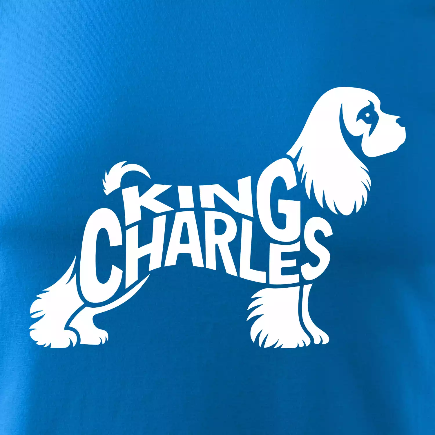 Kavalír king Charles španěl nápis v těle