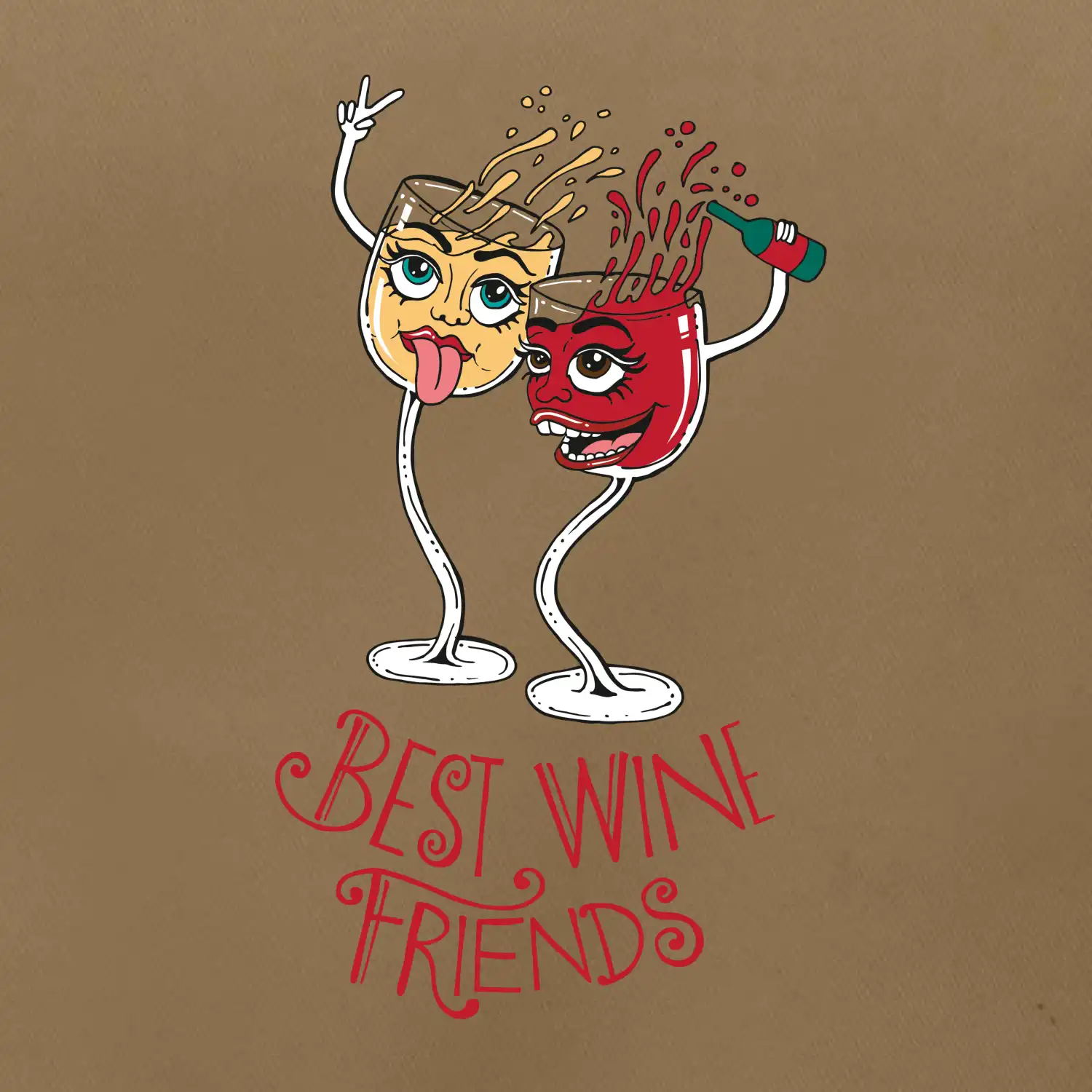 Best wine friends dancing (Pecka design)