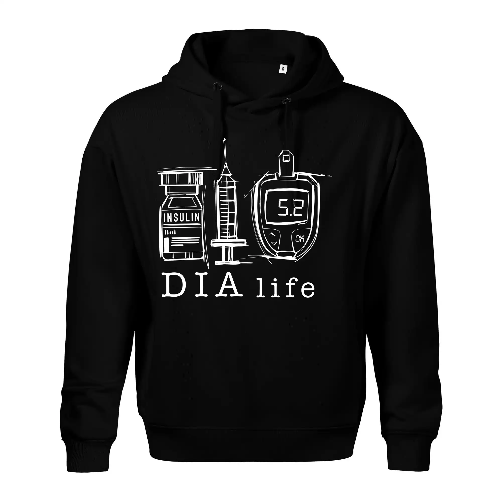 D I A life - kreslený insulin injekce a glukometr