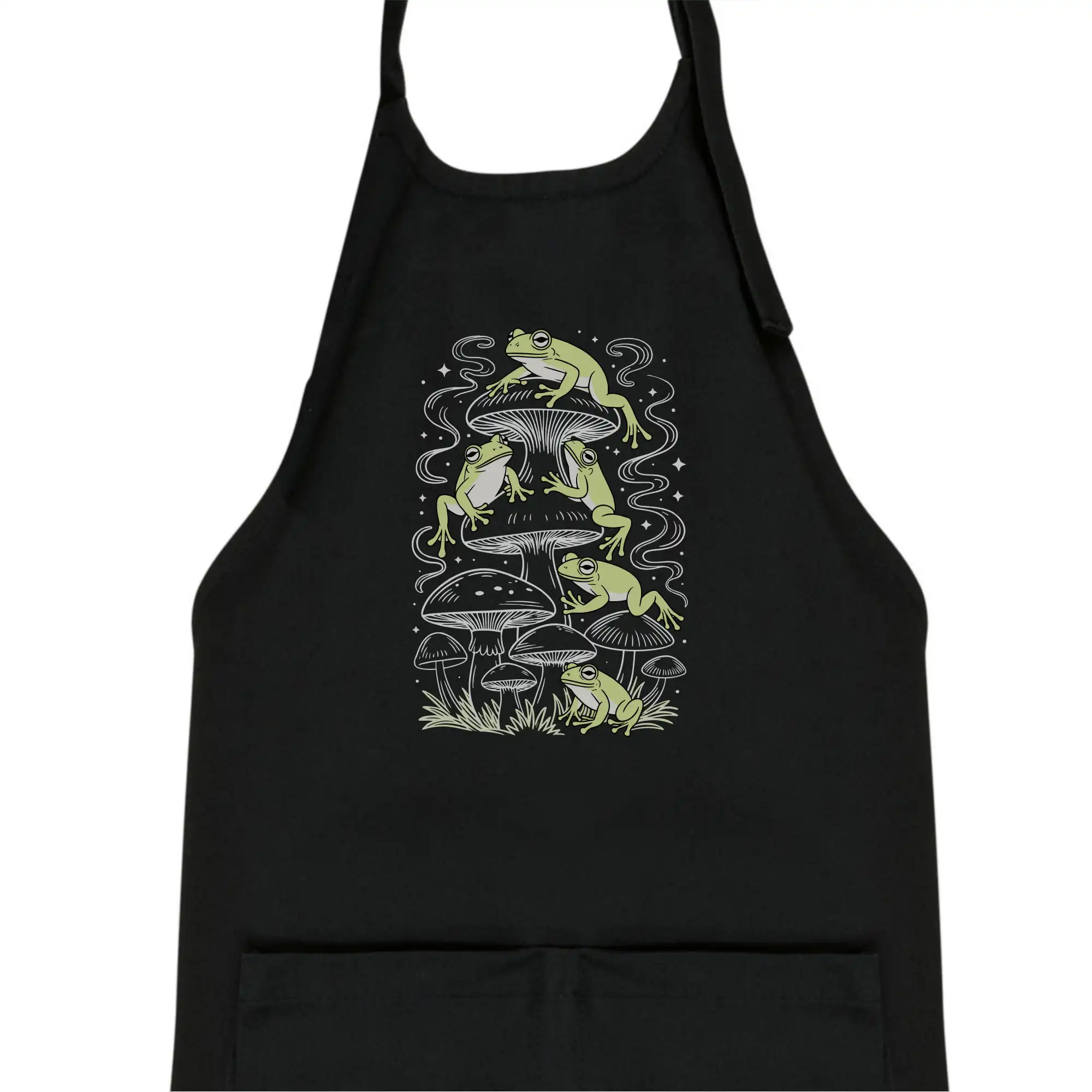 Goblincore frogs and various mushrooms