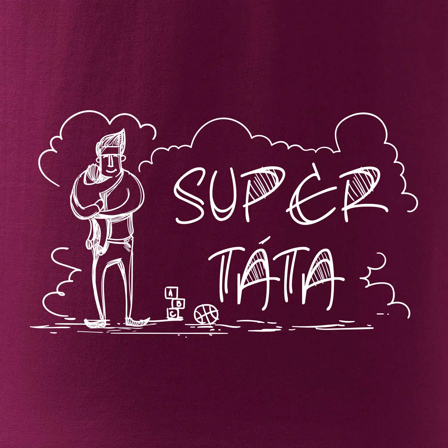 Kreslený nápis super táta