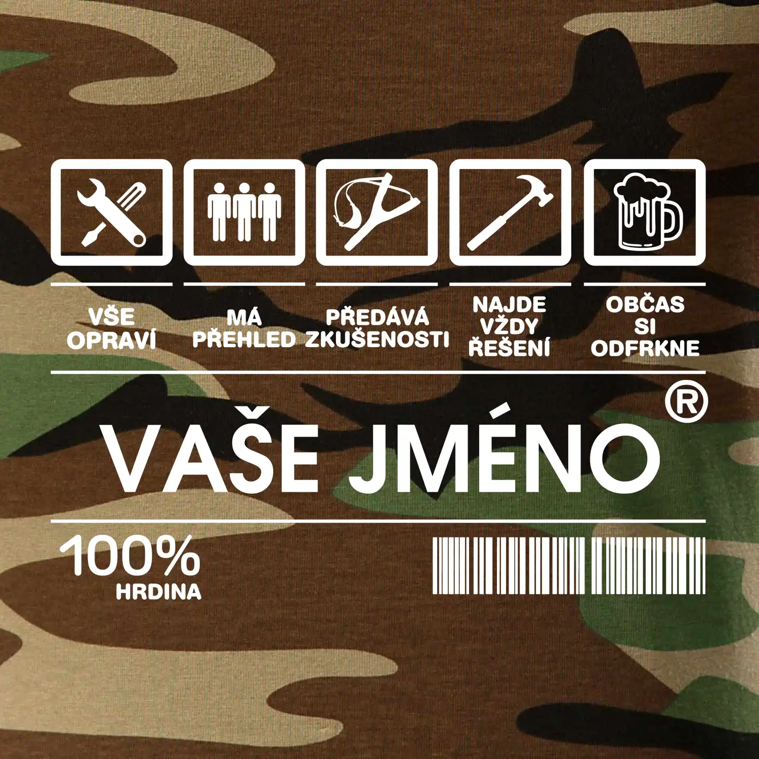 Vaše jméno - čárový kód