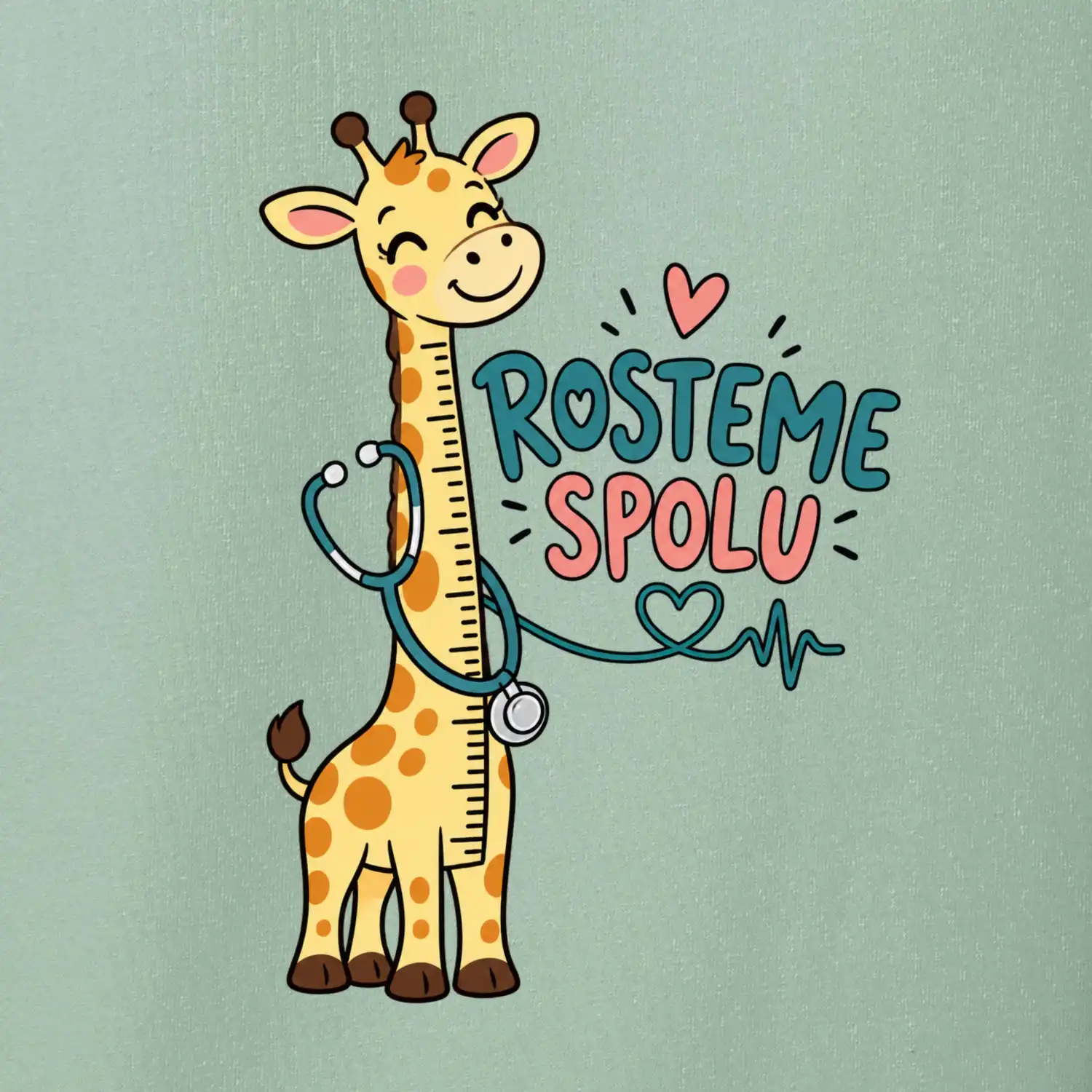Rosteme spolu - žirafa se stetoskopem