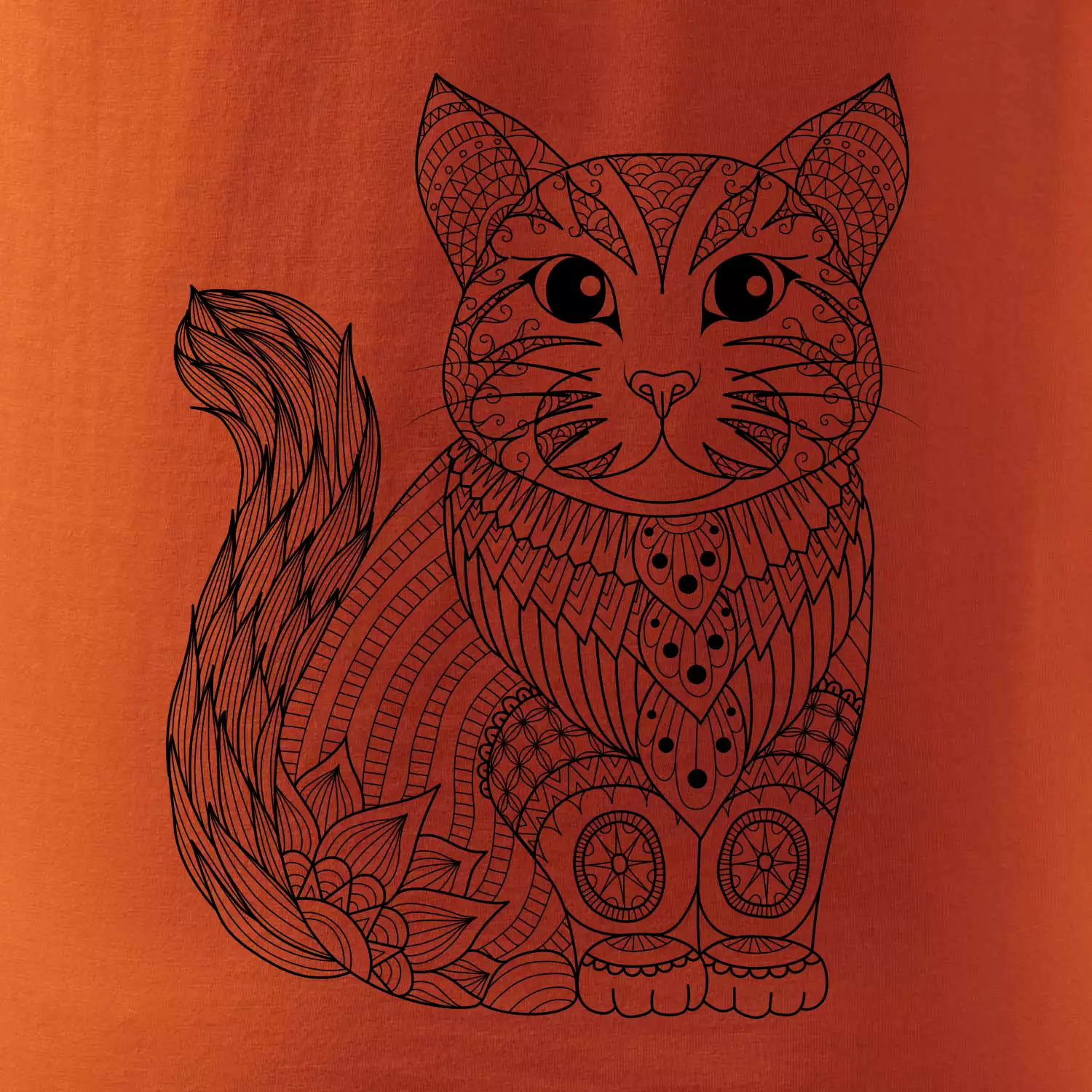 Kočka sedící mandala