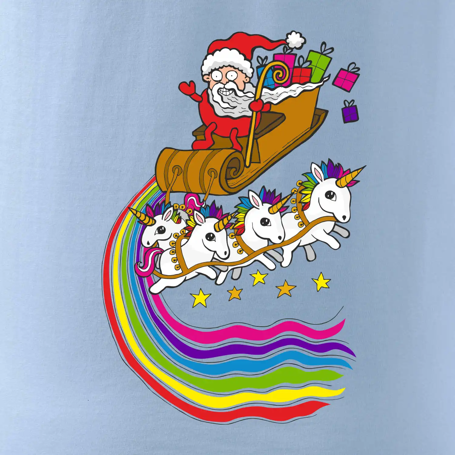 Santa a jednorožci (Pecka design)