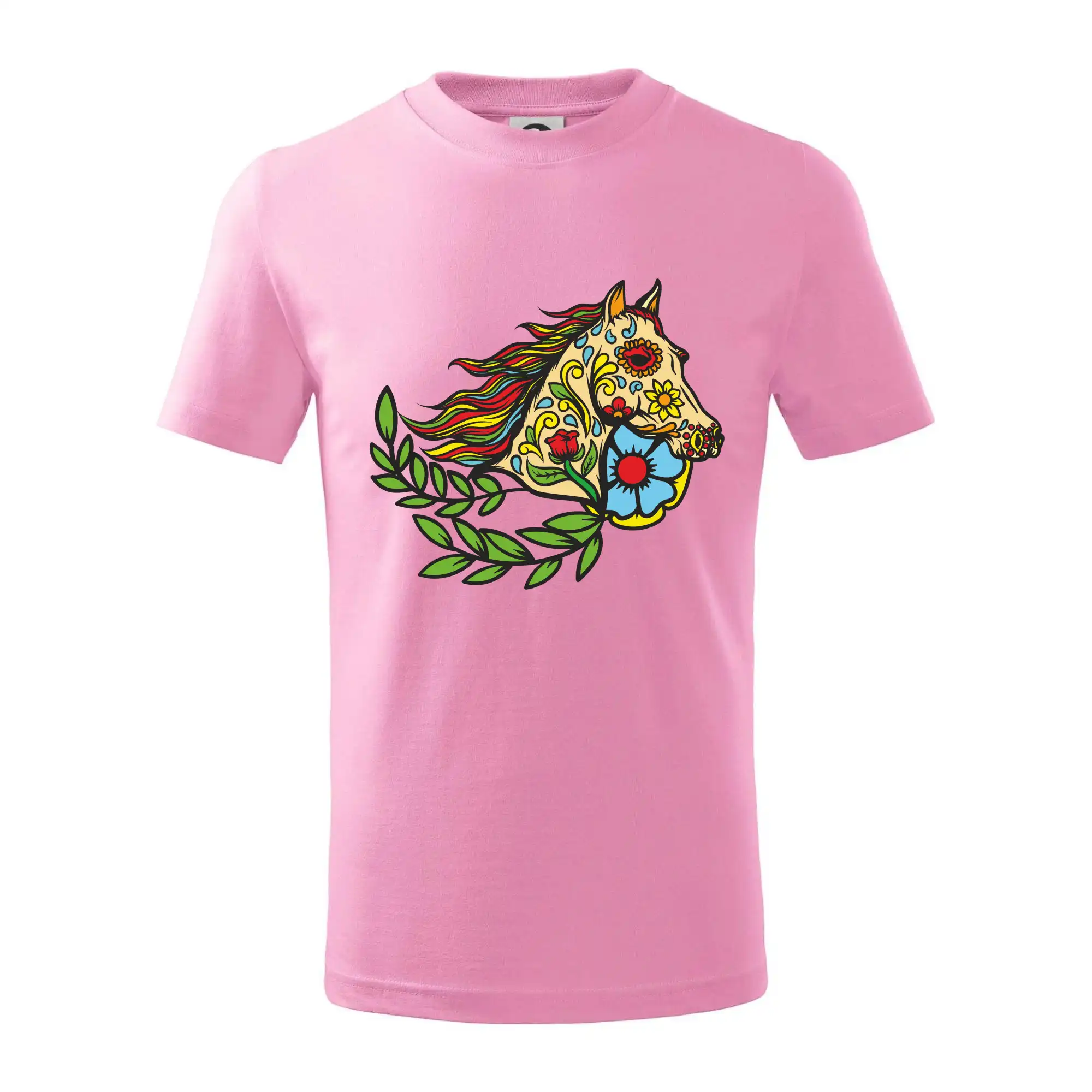 Kůň barevný s listy