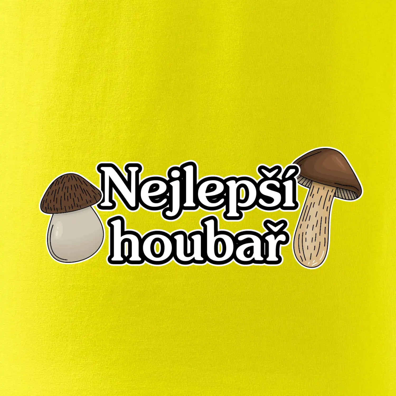 Nejlepší houbař - nápis s houbama
